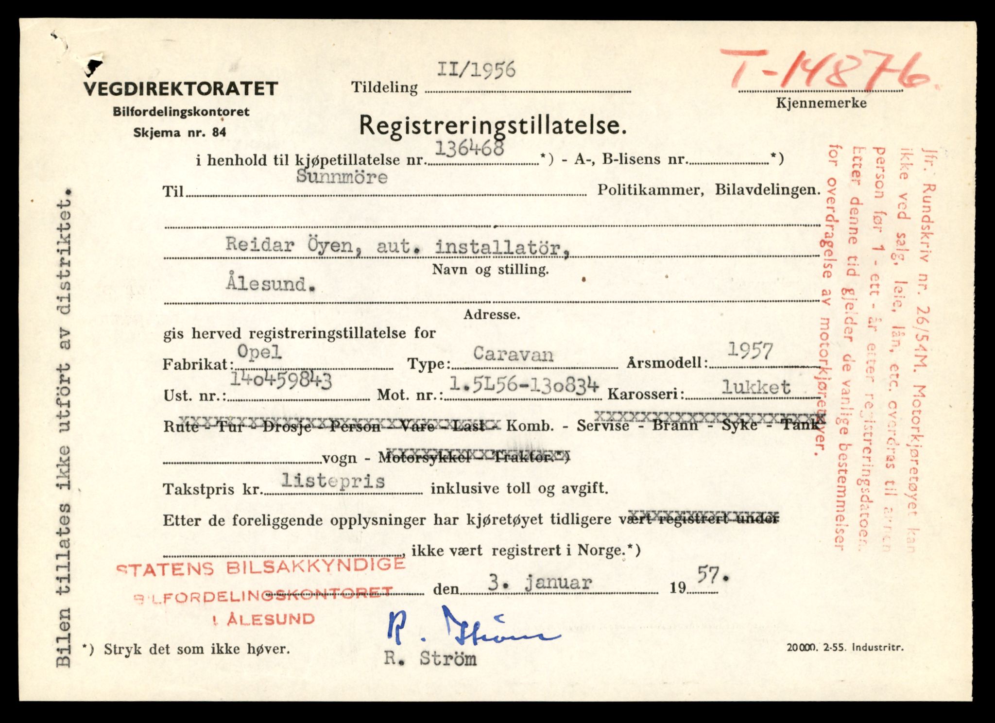 Møre og Romsdal vegkontor - Ålesund trafikkstasjon, AV/SAT-A-4099/F/Fe/L0049: Registreringskort for kjøretøy T 14864 - T 18613, 1927-1998, p. 315