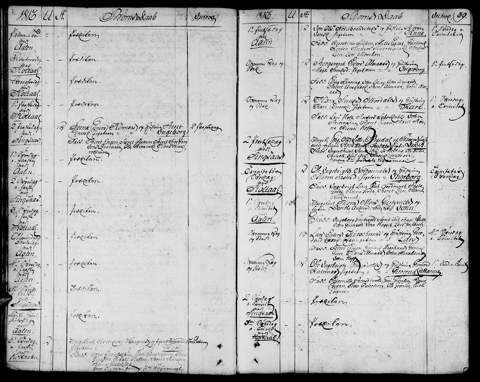 Ministerialprotokoller, klokkerbøker og fødselsregistre - Sør-Trøndelag, AV/SAT-A-1456/685/L0953: Parish register (official) no. 685A02, 1805-1816, p. 39