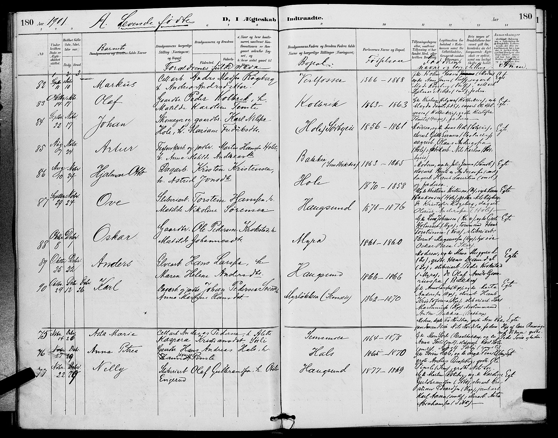 Eiker kirkebøker, SAKO/A-4/G/Ga/L0007: Parish register (copy) no. I 7, 1893-1902, p. 180