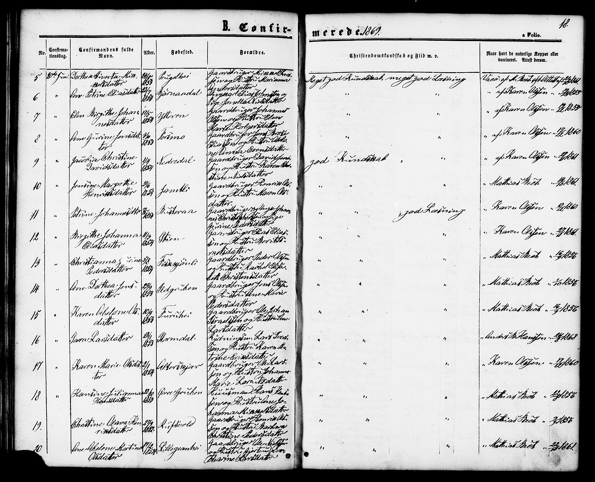 Ministerialprotokoller, klokkerbøker og fødselsregistre - Nordland, AV/SAT-A-1459/827/L0394: Parish register (official) no. 827A06, 1865-1886, p. 18