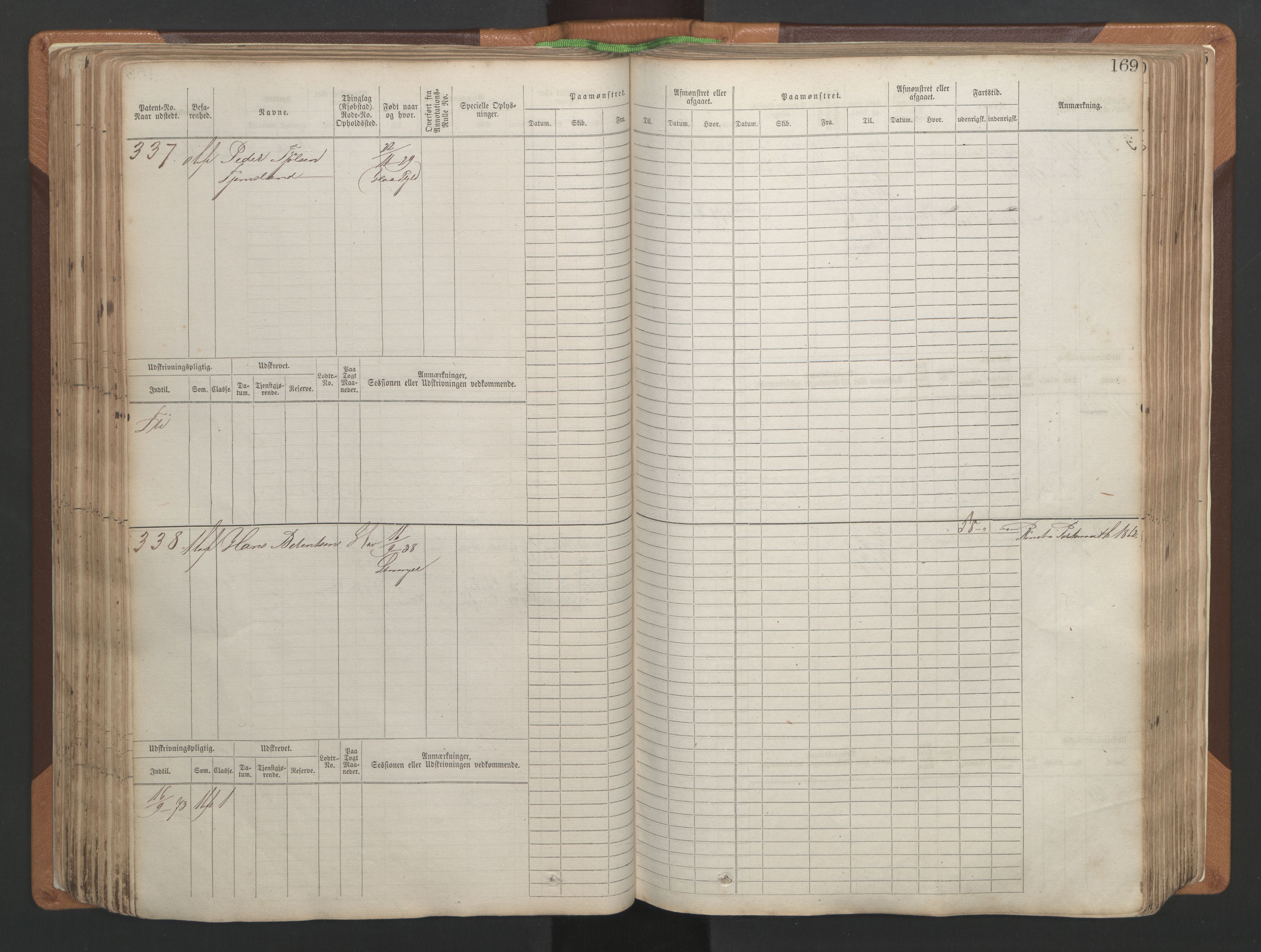 Stavanger sjømannskontor, AV/SAST-A-102006/F/Fb/Fbb/L0004: Sjøfartshovedrulle, patentnr. 1-792 (del 1), 1869-1880, p. 173