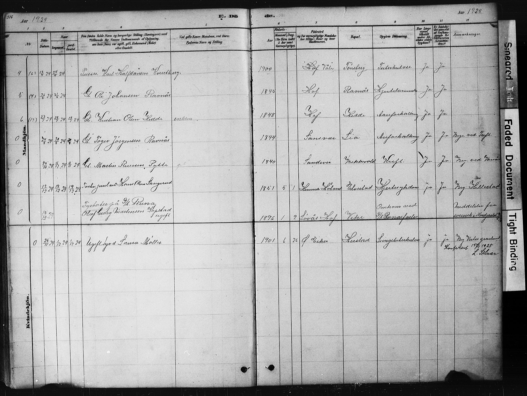 Hof kirkebøker, AV/SAKO-A-64/G/Ga/L0004: Parish register (copy) no. I 4, 1878-1930, p. 316