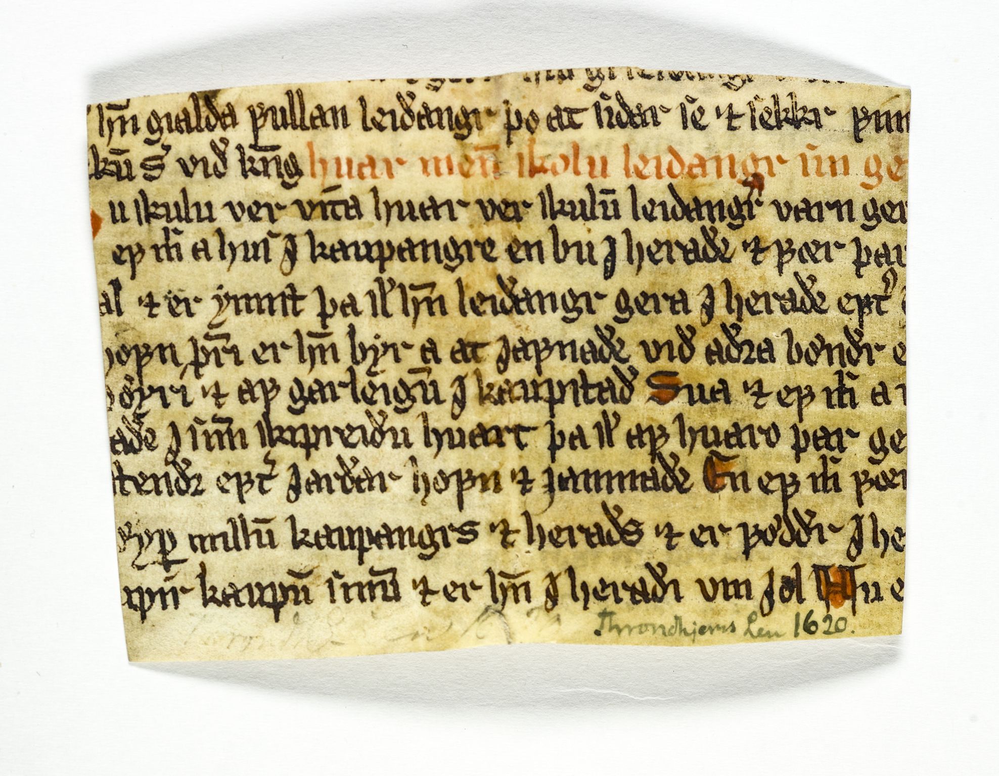 Riksarkivets diplomsamling, AV/RA-EA-5965/F26/L0004: Norrøne membranfragmenter bestand 31-50, 1100-1536, p. 132