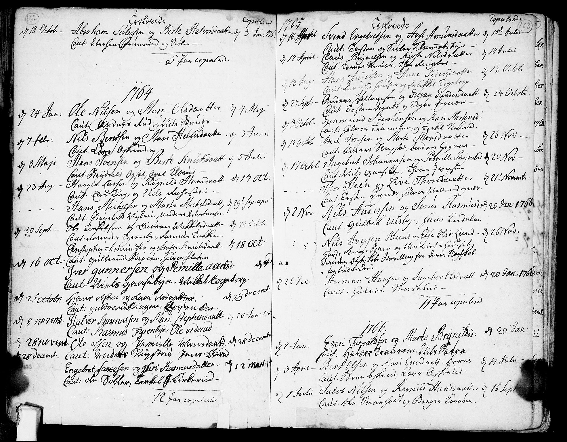 Rødenes prestekontor Kirkebøker, SAO/A-2005/F/Fa/L0002: Parish register (official) no. I 2, 1733-1776, p. 162-163