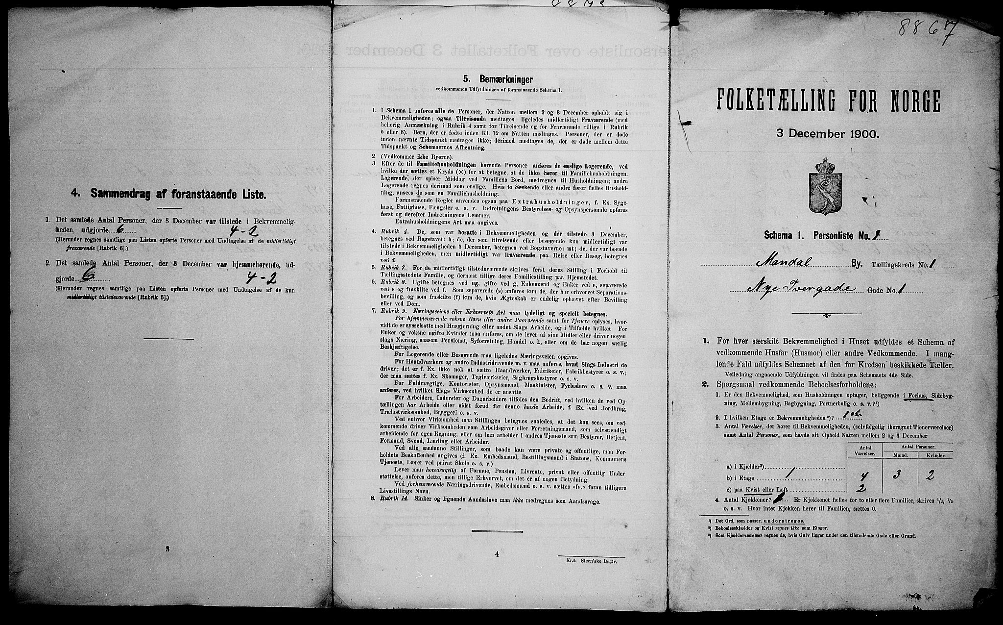 SAK, 1900 census for Mandal, 1900, p. 56