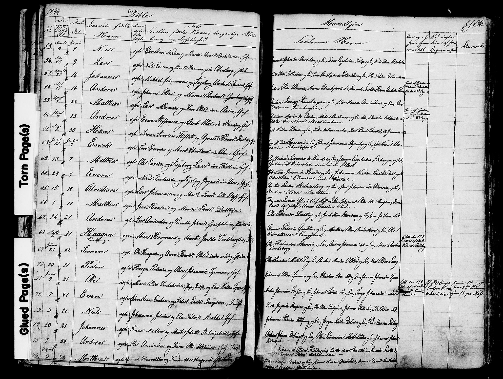 Ringsaker prestekontor, AV/SAH-PREST-014/K/Ka/L0008: Parish register (official) no. 8, 1837-1850, p. 36