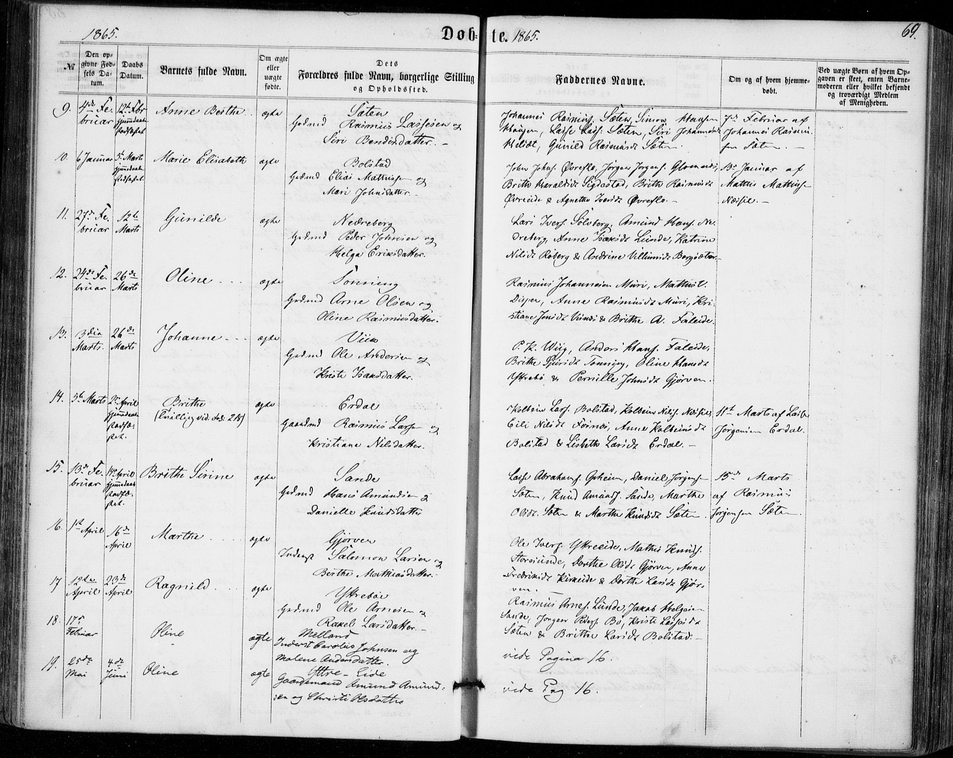 Stryn Sokneprestembete, AV/SAB-A-82501: Parish register (official) no. A 3, 1862-1877, p. 69