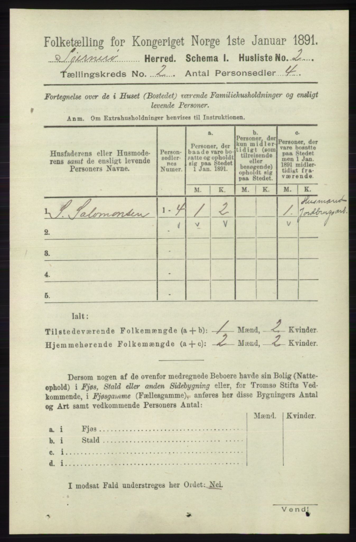 RA, 1891 census for 1140 Sjernarøy, 1891, p. 222