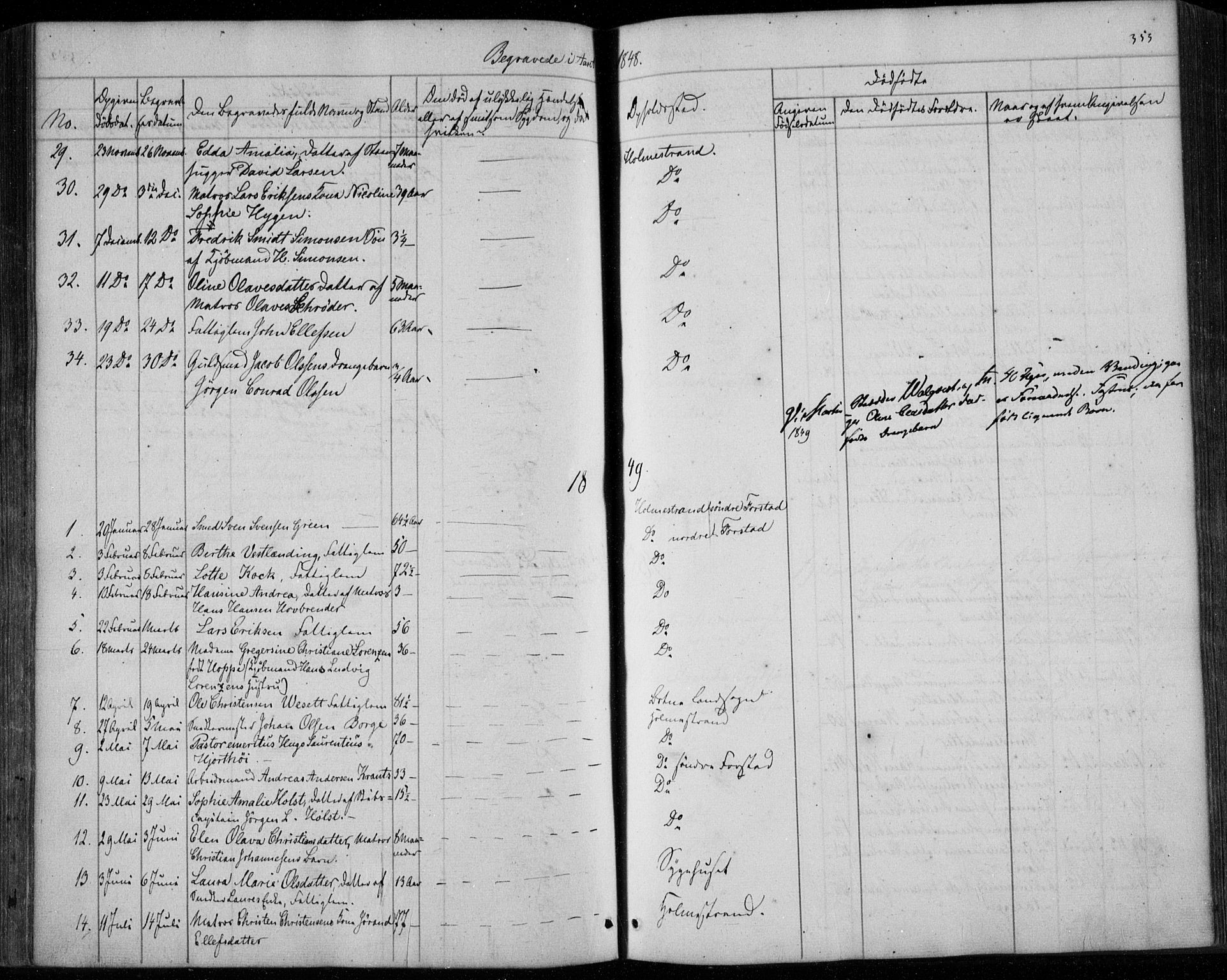 Holmestrand kirkebøker, AV/SAKO-A-346/F/Fa/L0002: Parish register (official) no. 2, 1840-1866, p. 353