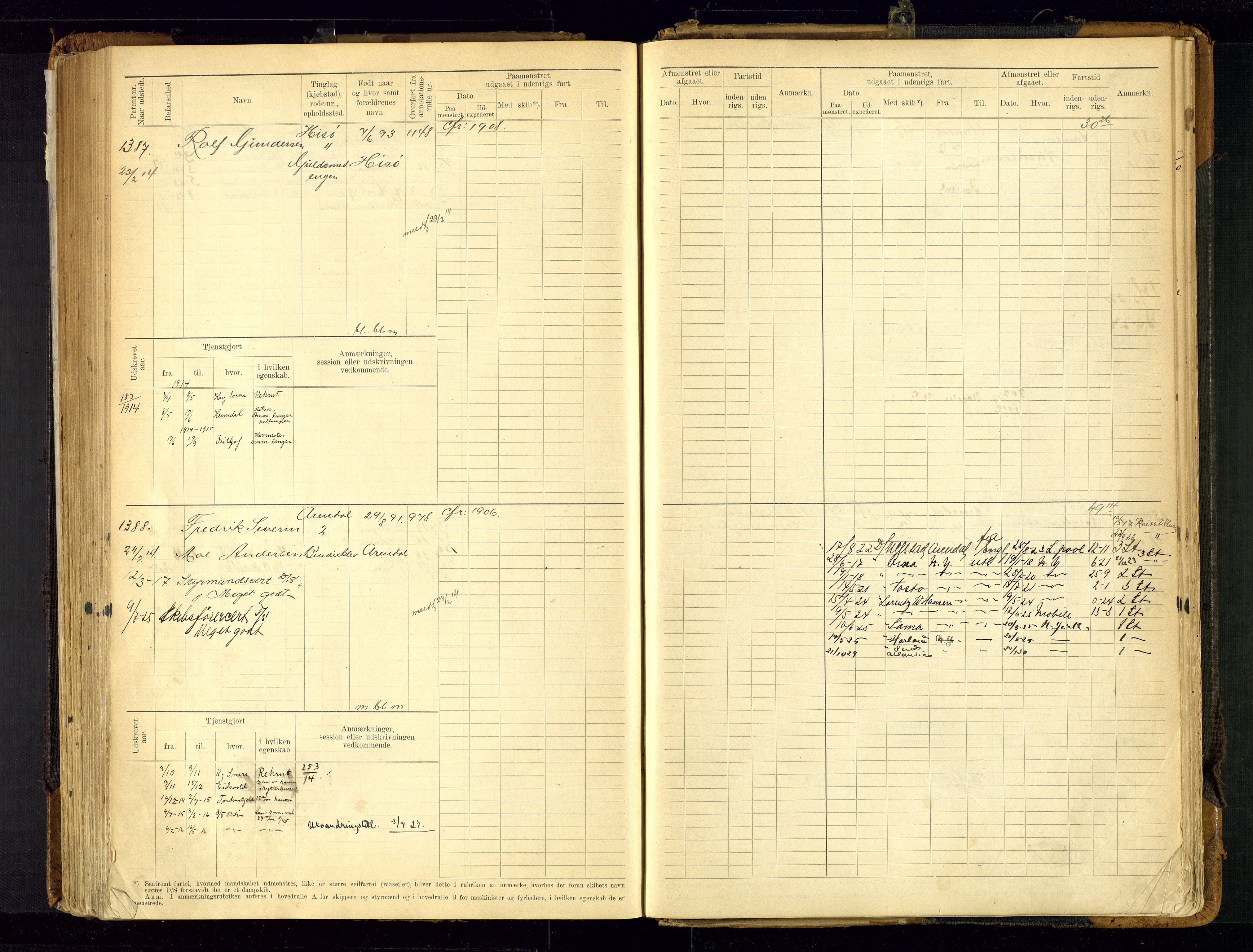 Arendal mønstringskrets, AV/SAK-2031-0012/F/Fb/L0021: Hovedrulle A nr 969-1465, S-19, 1910-1914, p. 214