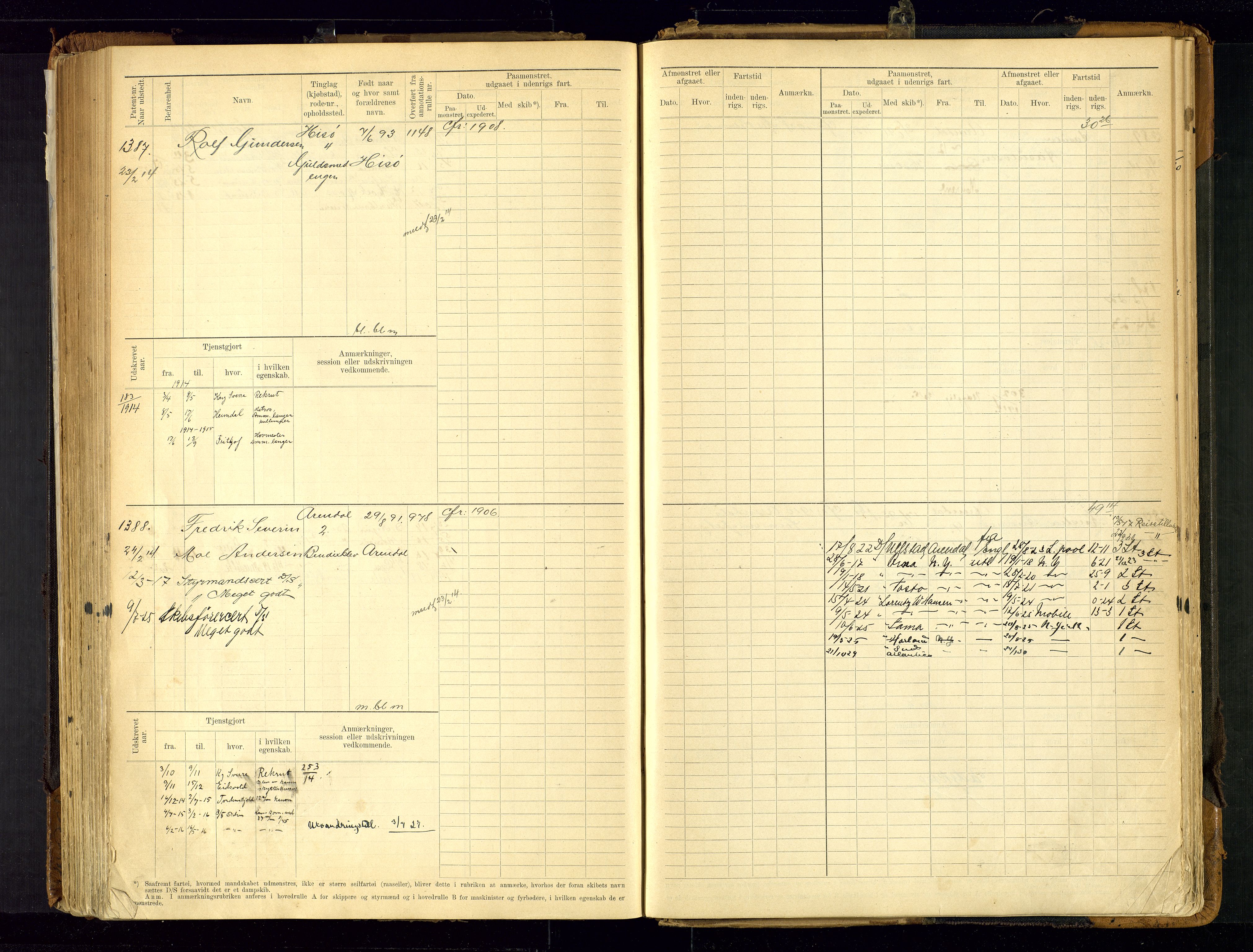 Arendal mønstringskrets, SAK/2031-0012/F/Fb/L0021: Hovedrulle A nr 969-1465, S-19, 1910-1914, p. 214