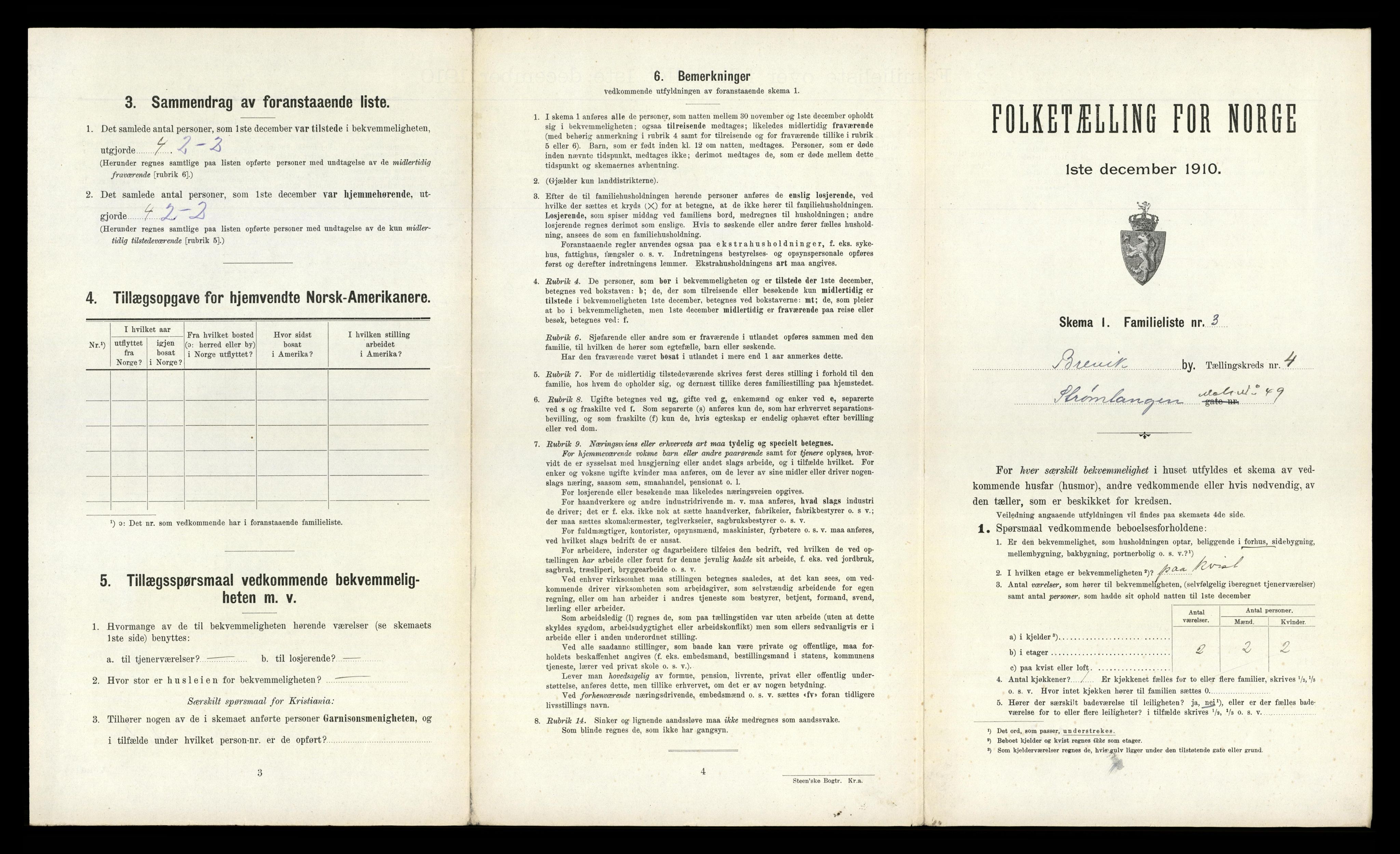 RA, 1910 census for Brevik, 1910, p. 1614