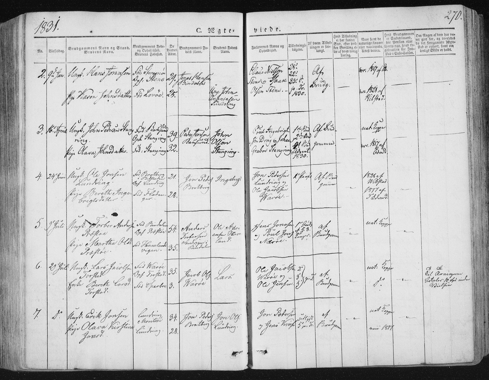 Ministerialprotokoller, klokkerbøker og fødselsregistre - Nord-Trøndelag, AV/SAT-A-1458/784/L0669: Parish register (official) no. 784A04, 1829-1859, p. 270