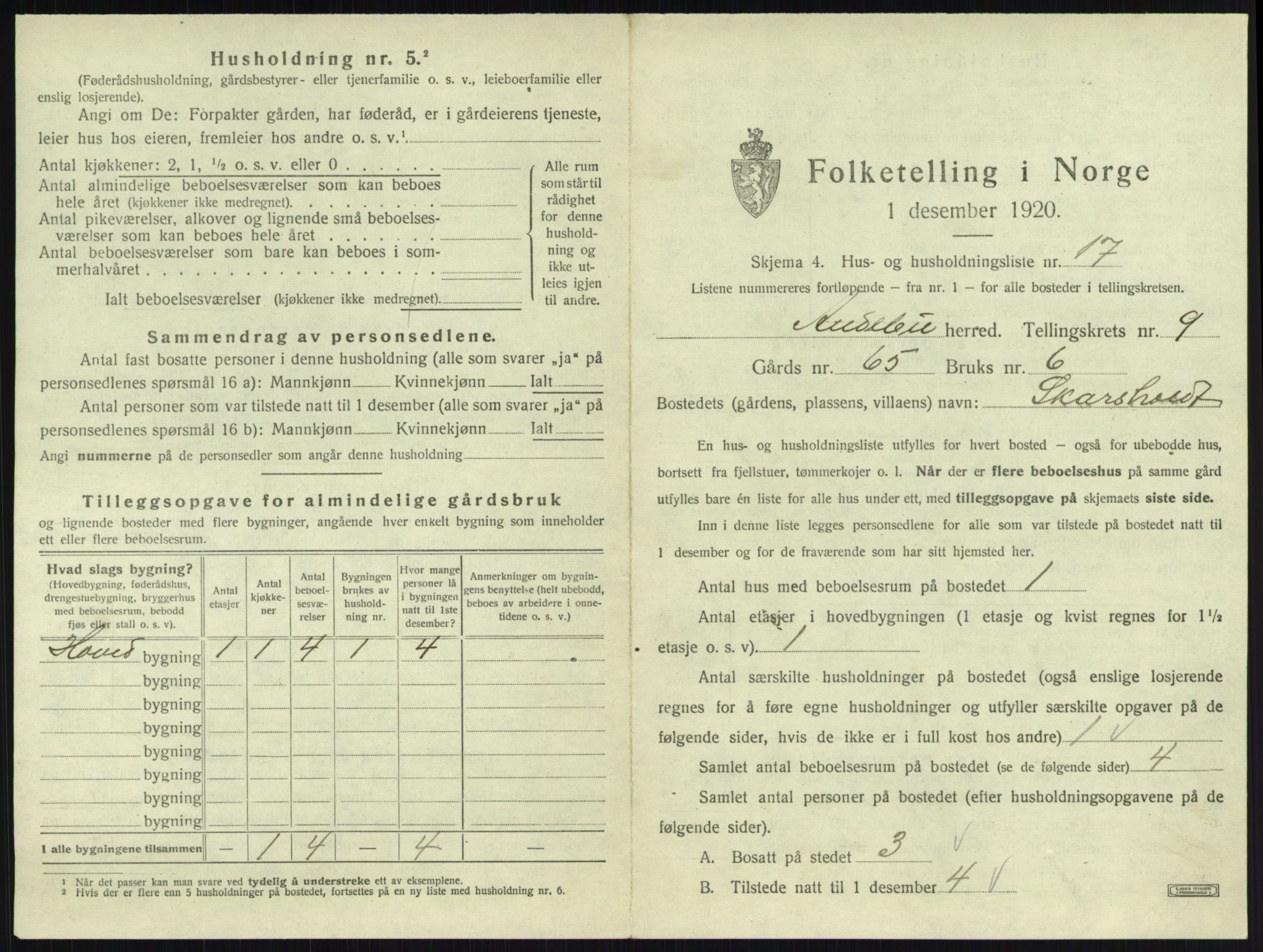 SAKO, 1920 census for Andebu, 1920, p. 563
