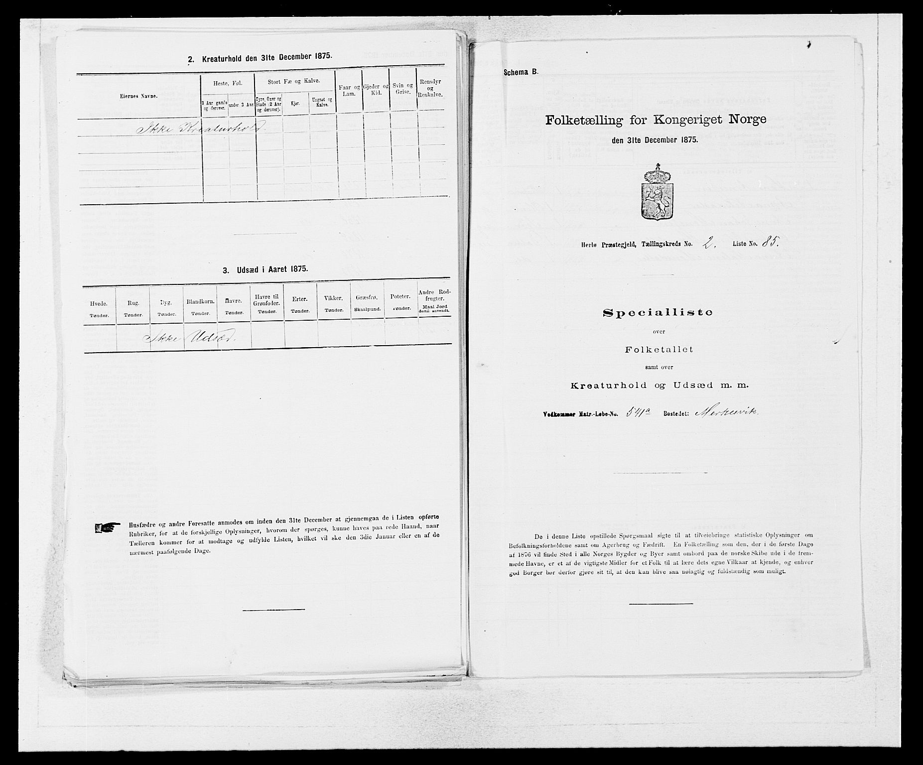 SAB, 1875 census for 1258P Herdla, 1875, p. 311