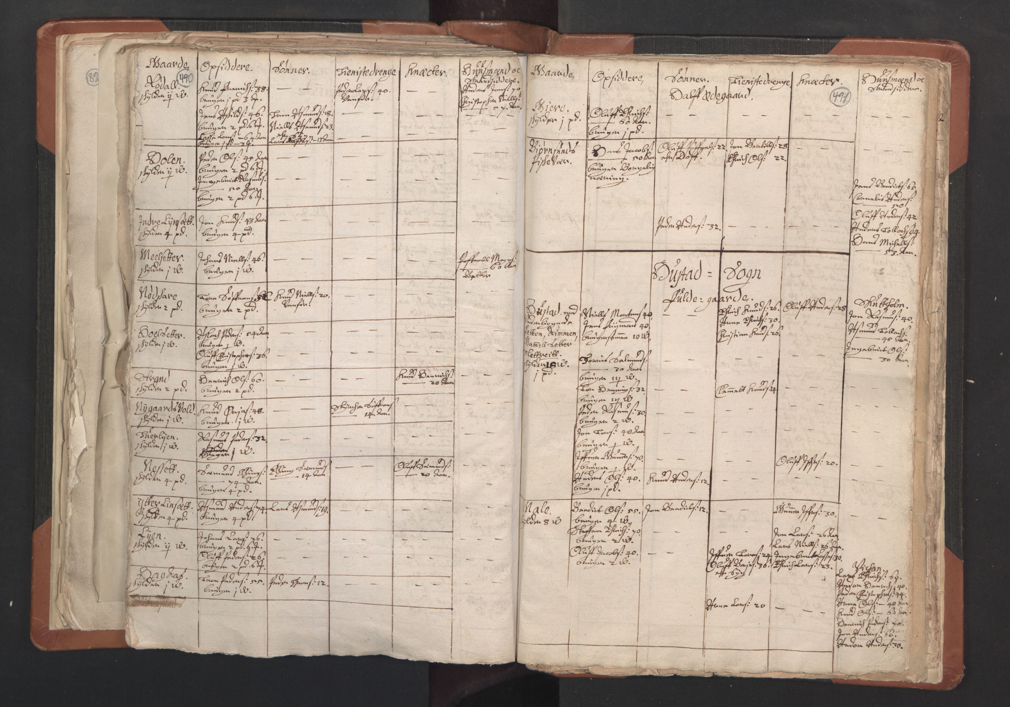 RA, Vicar's Census 1664-1666, no. 27: Romsdal deanery, 1664-1666, p. 490-491