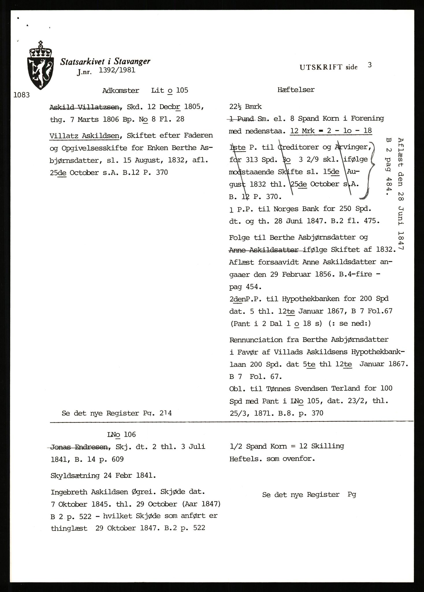 Statsarkivet i Stavanger, SAST/A-101971/03/Y/Yj/L0077: Avskrifter sortert etter gårdsnavn: Skårland - Solli i Sogndal, 1750-1930, p. 290