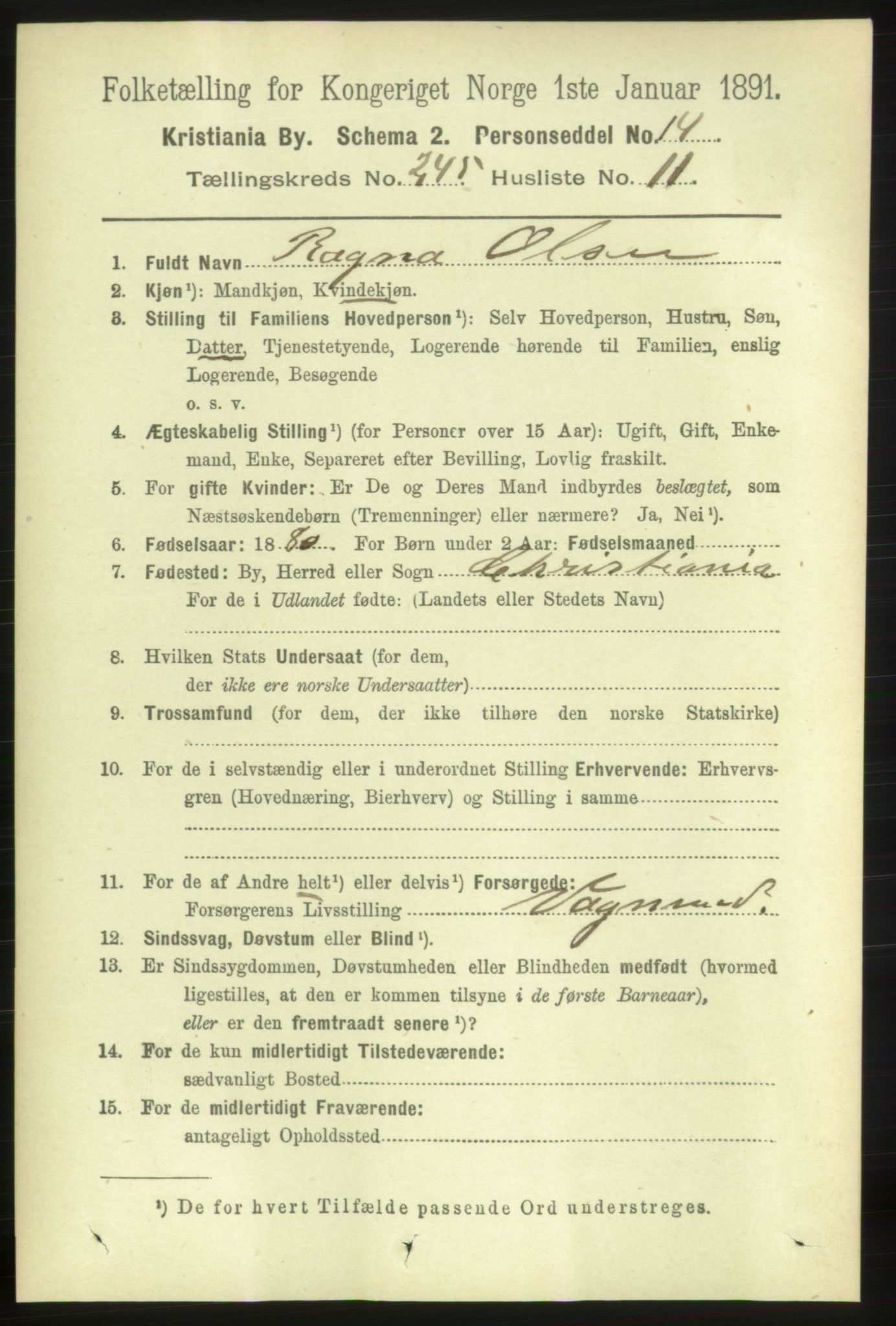 RA, 1891 census for 0301 Kristiania, 1891, p. 149641