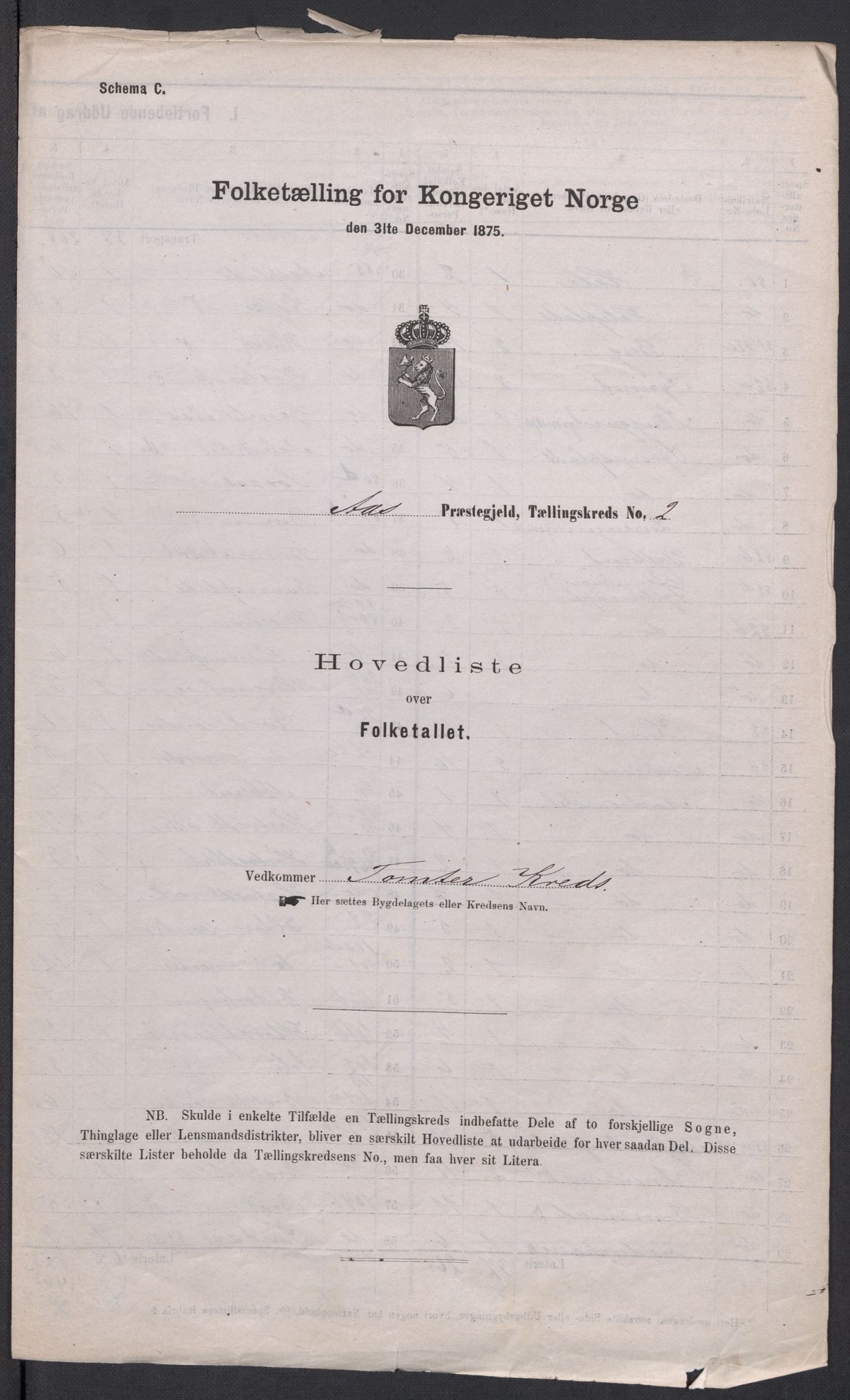 RA, 1875 census for 0214P Ås, 1875, p. 4