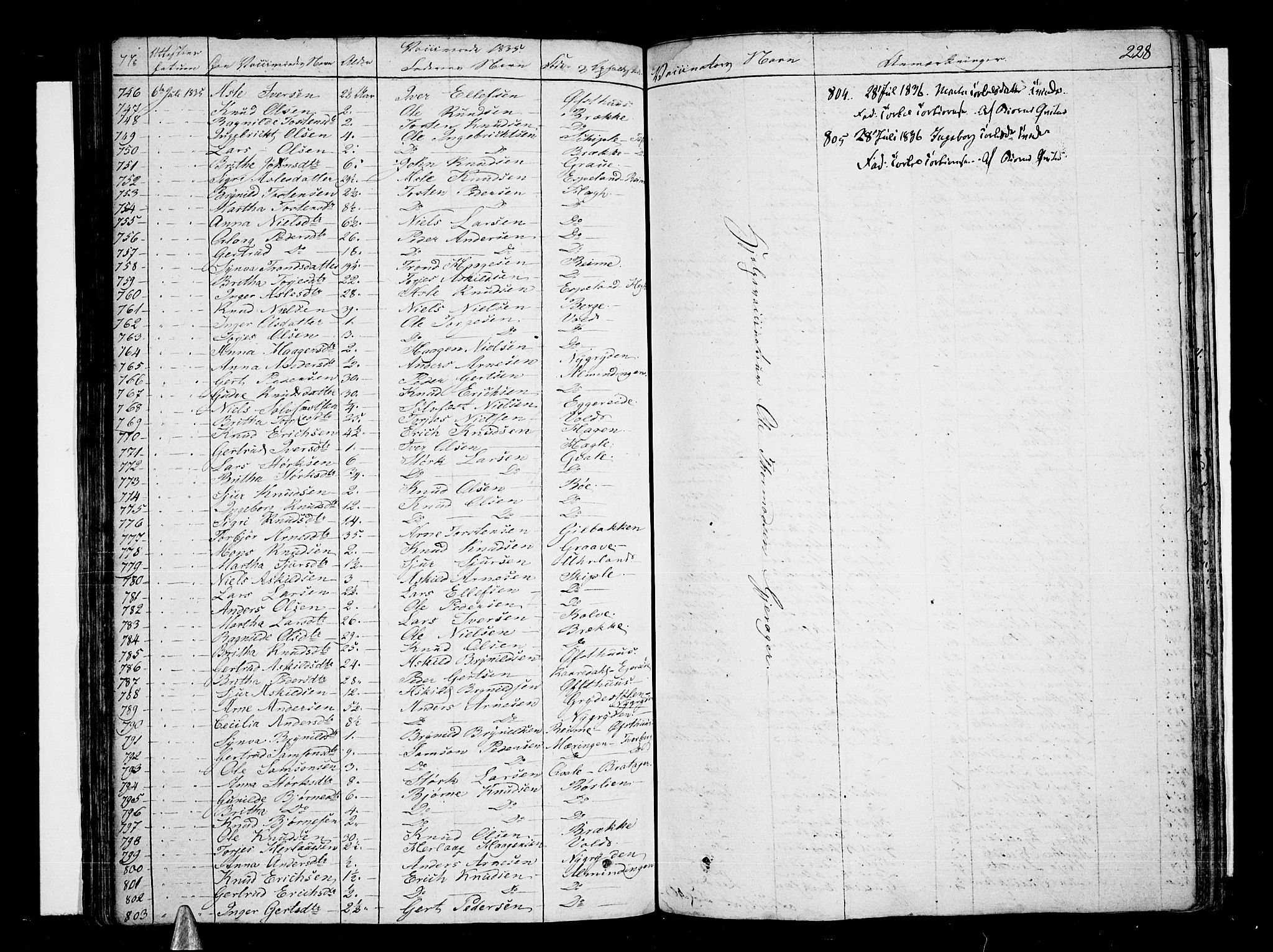 Voss sokneprestembete, AV/SAB-A-79001/H/Haa: Parish register (official) no. A 12, 1823-1837, p. 228