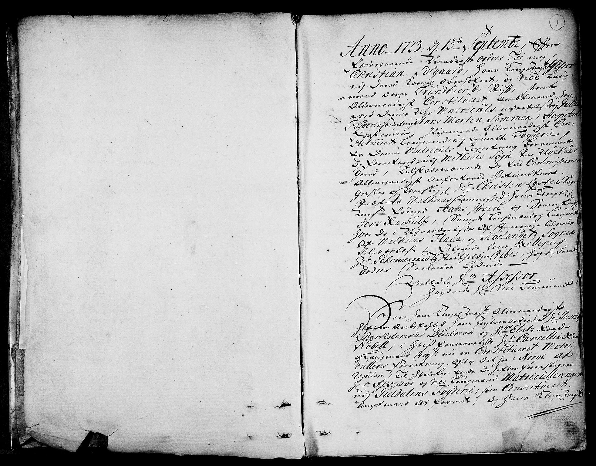 Rentekammeret inntil 1814, Realistisk ordnet avdeling, AV/RA-EA-4070/N/Nb/Nbf/L0158: Gauldal eksaminasjonsprotokoll, 1723, p. 2