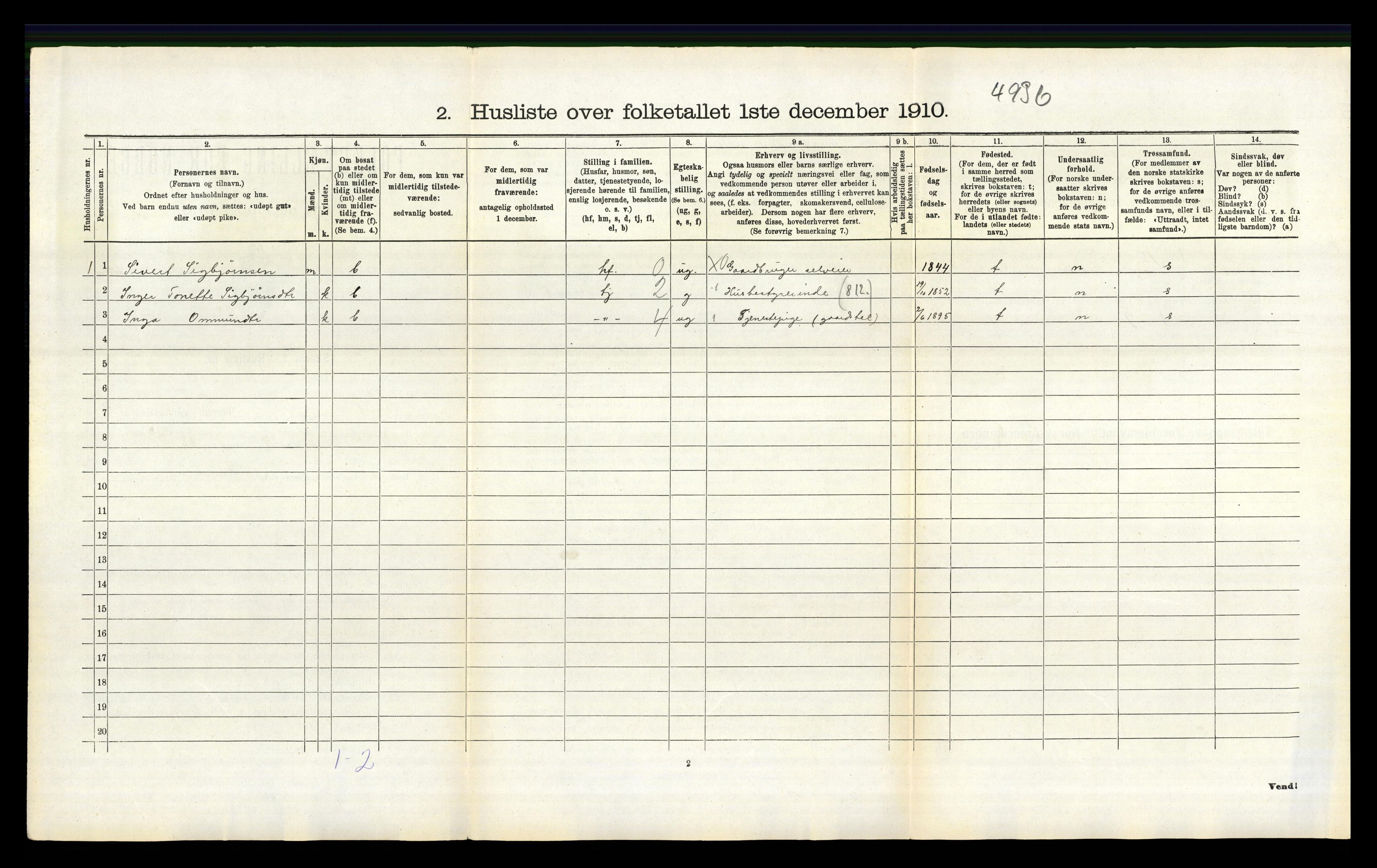 RA, 1910 census for Lund, 1910, p. 287