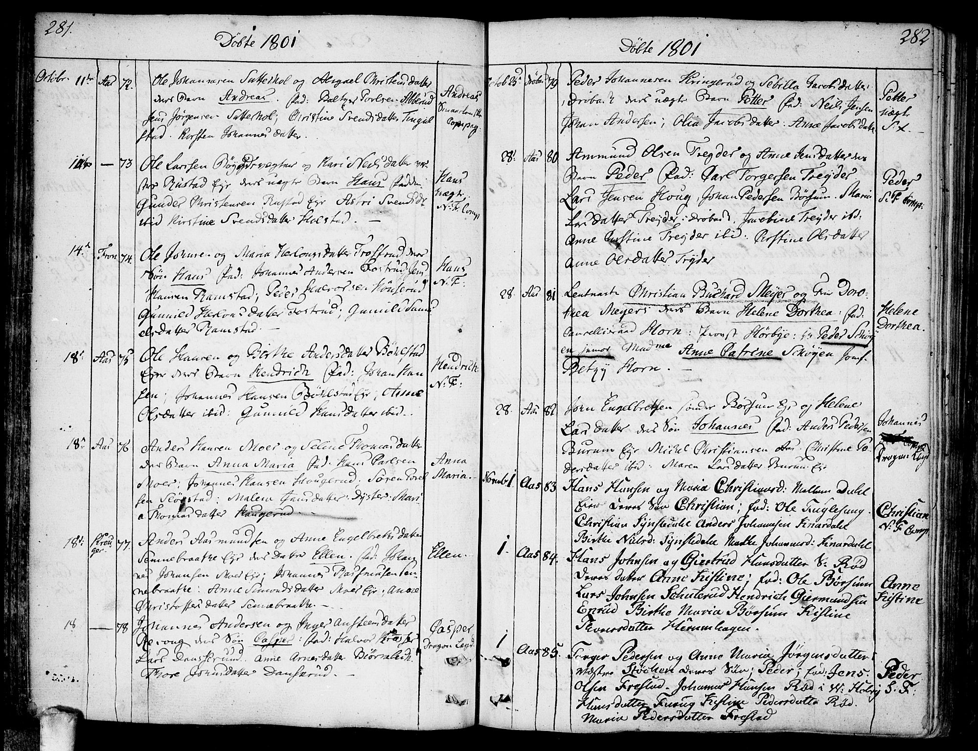 Ås prestekontor Kirkebøker, AV/SAO-A-10894/F/Fa/L0002: Parish register (official) no. I 2, 1778-1813, p. 281-282