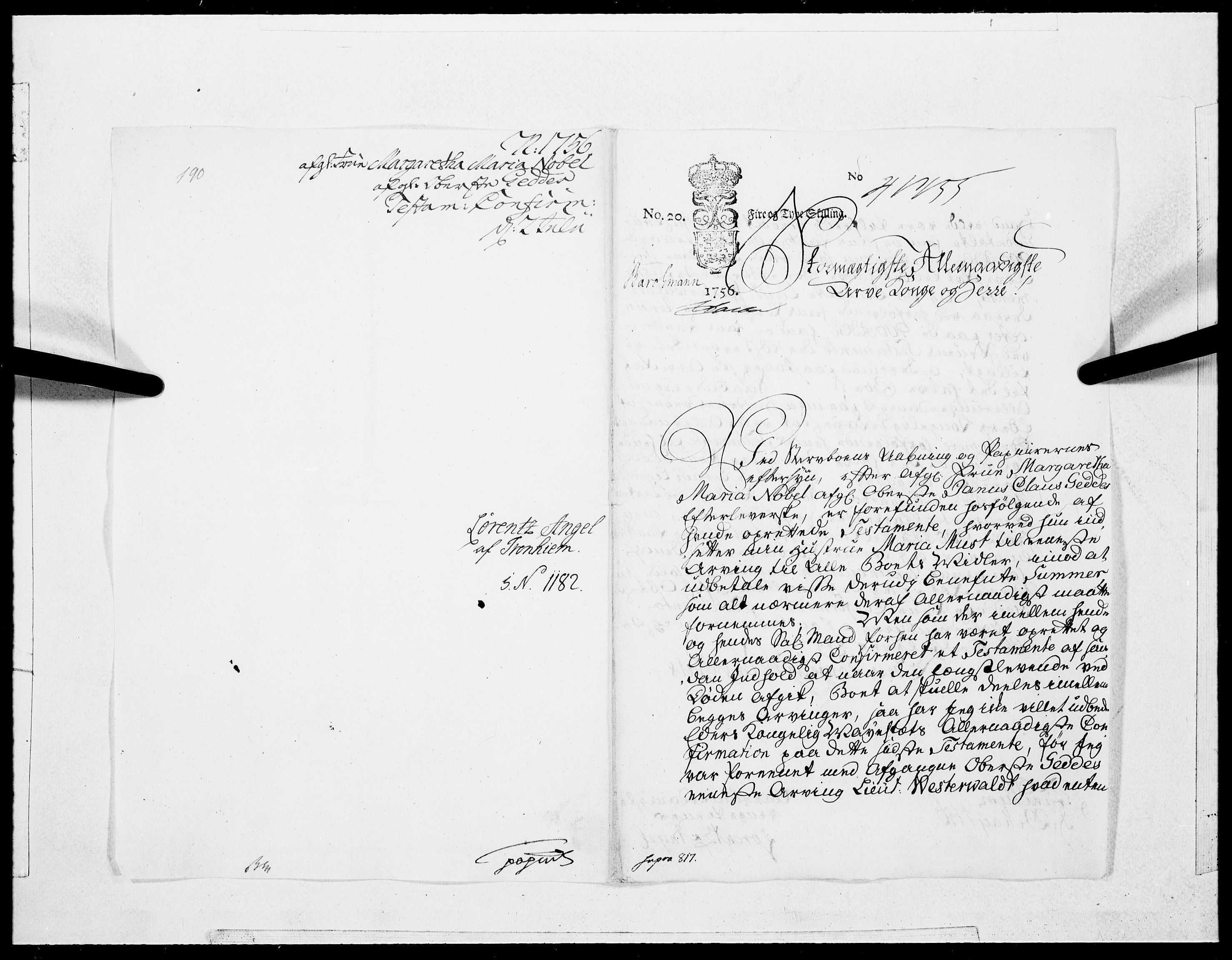 Danske Kanselli 1572-1799, AV/RA-EA-3023/F/Fc/Fcc/Fcca/L0172: Norske innlegg 1572-1799, 1756, p. 24