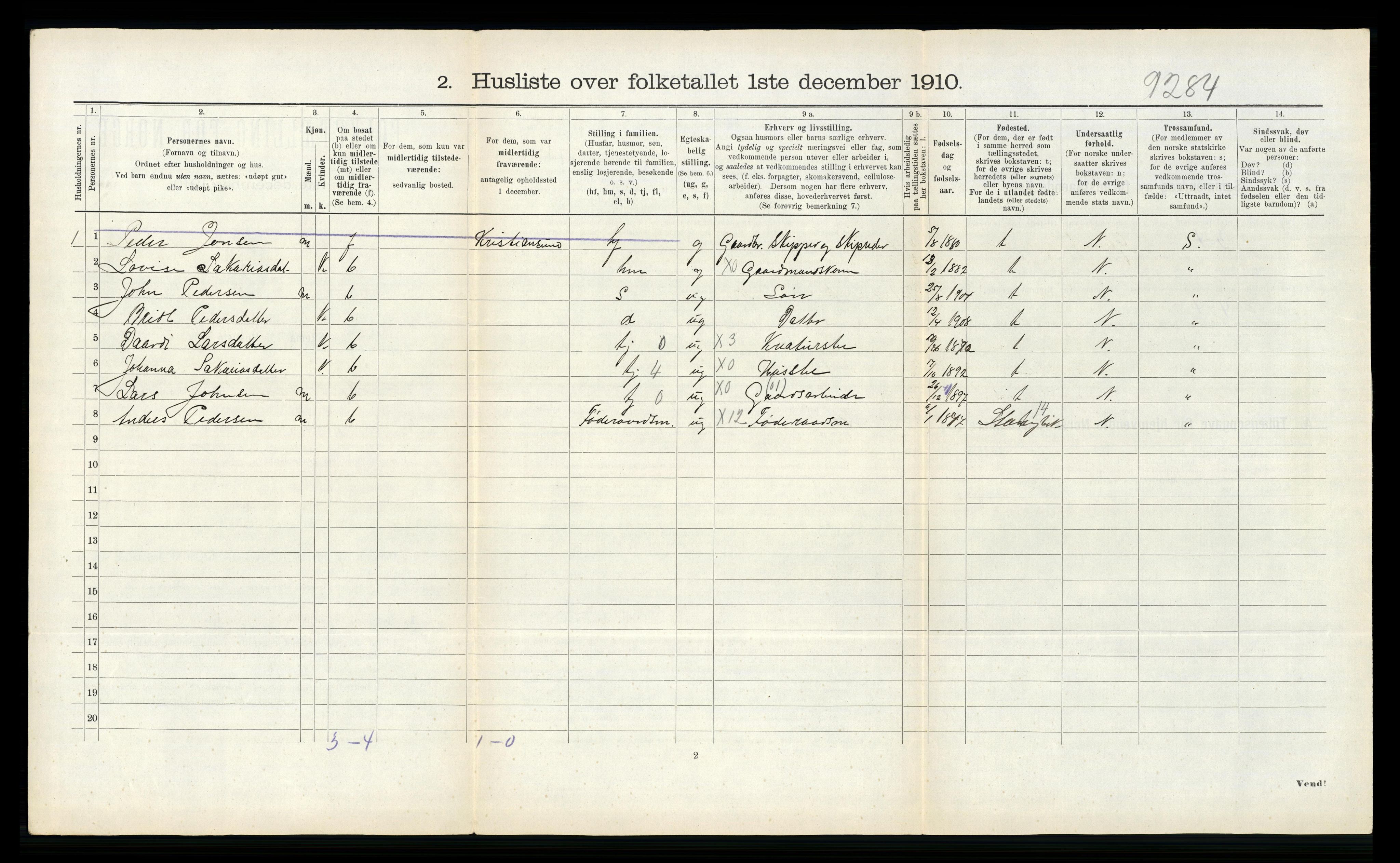 RA, 1910 census for Åsskard, 1910, p. 106