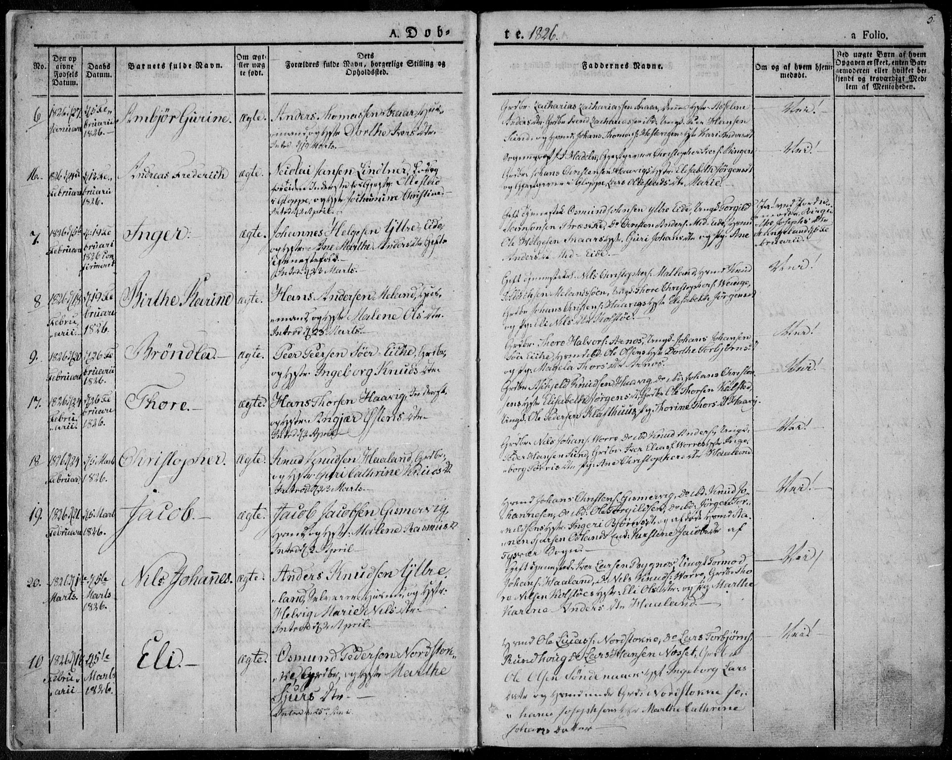 Avaldsnes sokneprestkontor, AV/SAST-A -101851/H/Ha/Haa/L0005: Parish register (official) no. A 5.1, 1825-1841, p. 5