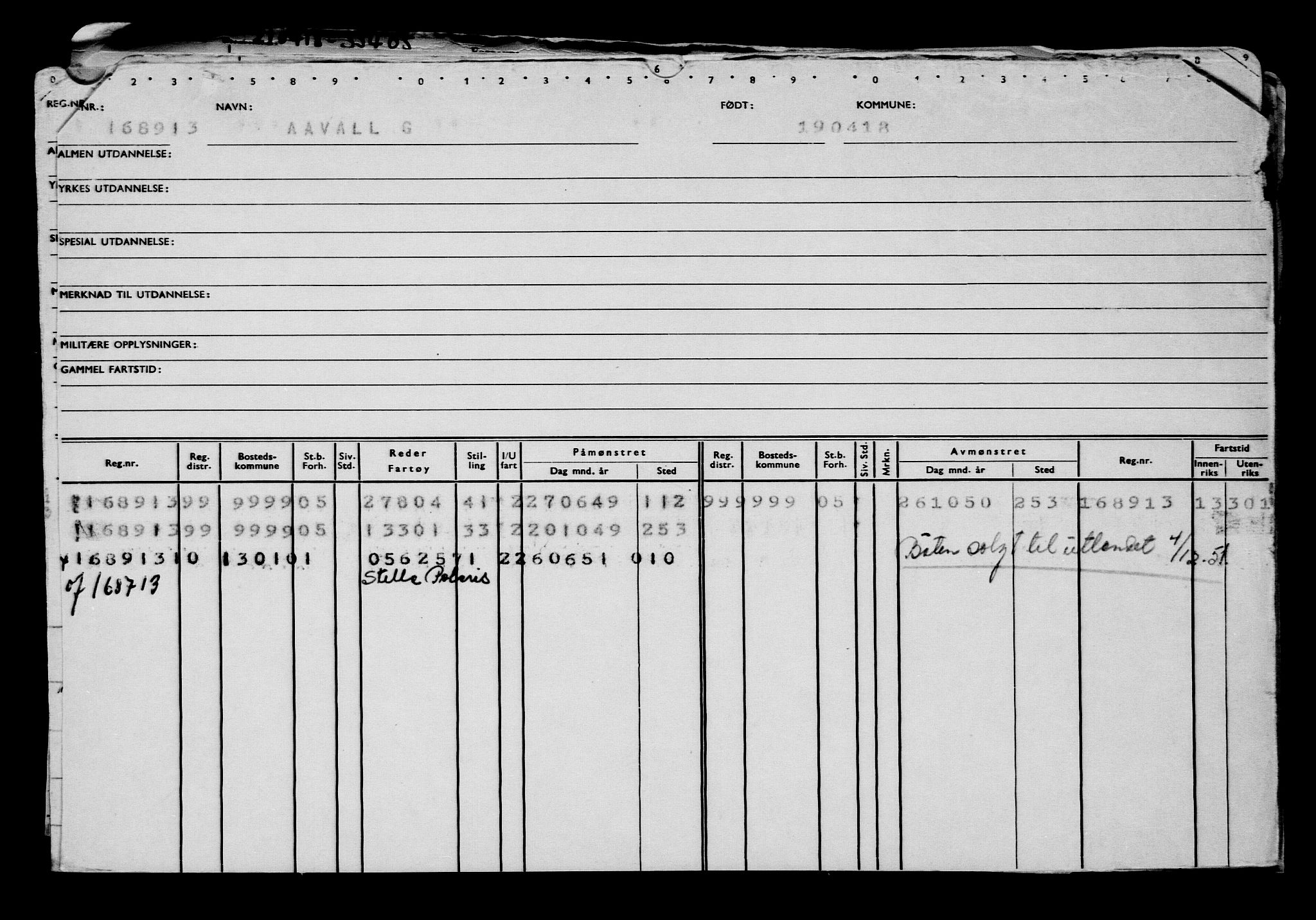 Direktoratet for sjømenn, AV/RA-S-3545/G/Gb/L0157: Hovedkort, 1918, p. 434