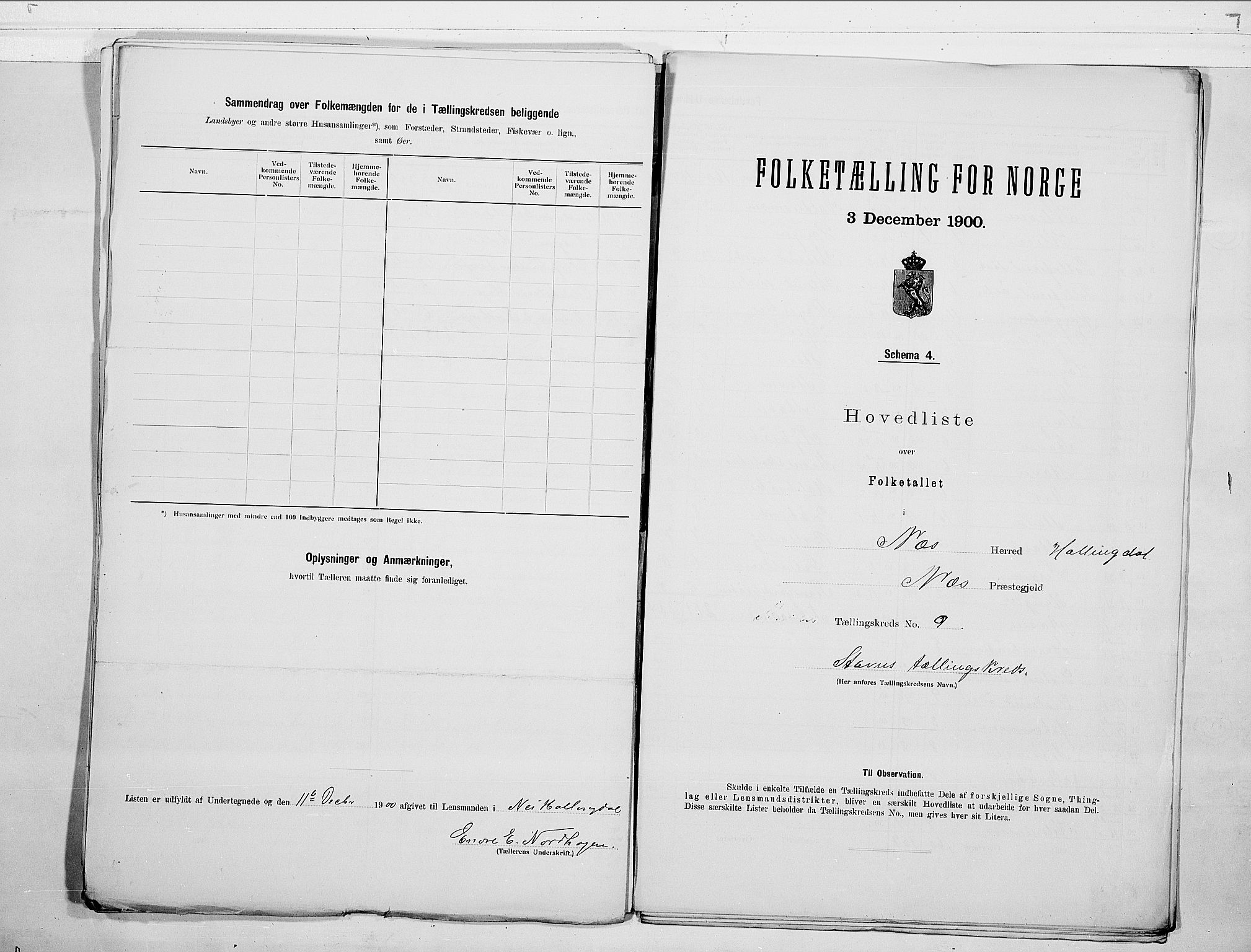 RA, 1900 census for Nes, 1900, p. 22