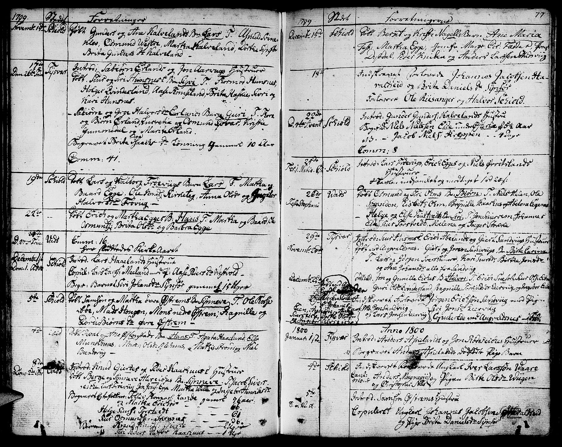 Skjold sokneprestkontor, SAST/A-101847/H/Ha/Haa/L0002: Parish register (official) no. A 2, 1786-1815, p. 77