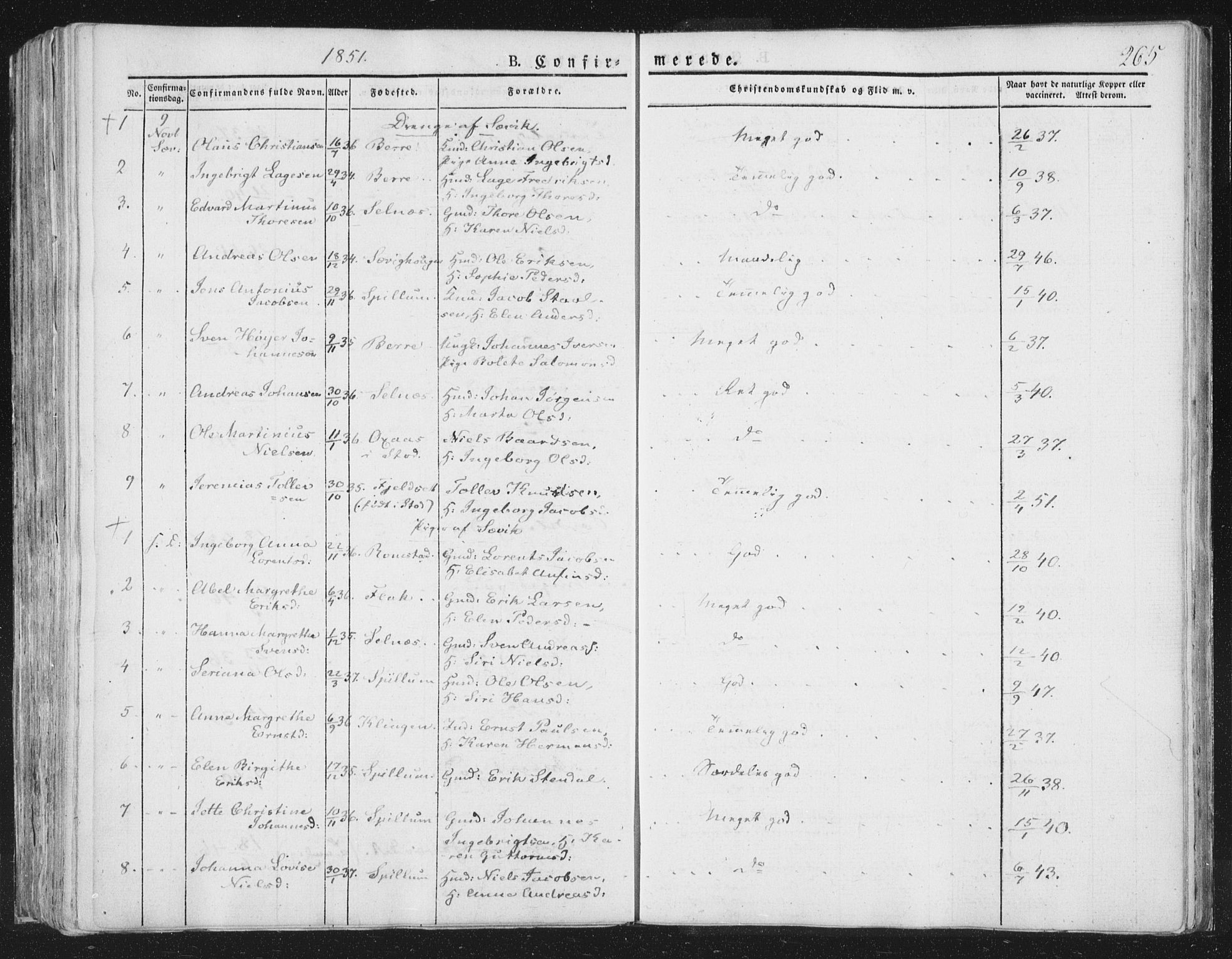 Ministerialprotokoller, klokkerbøker og fødselsregistre - Nord-Trøndelag, AV/SAT-A-1458/764/L0551: Parish register (official) no. 764A07a, 1824-1864, p. 265