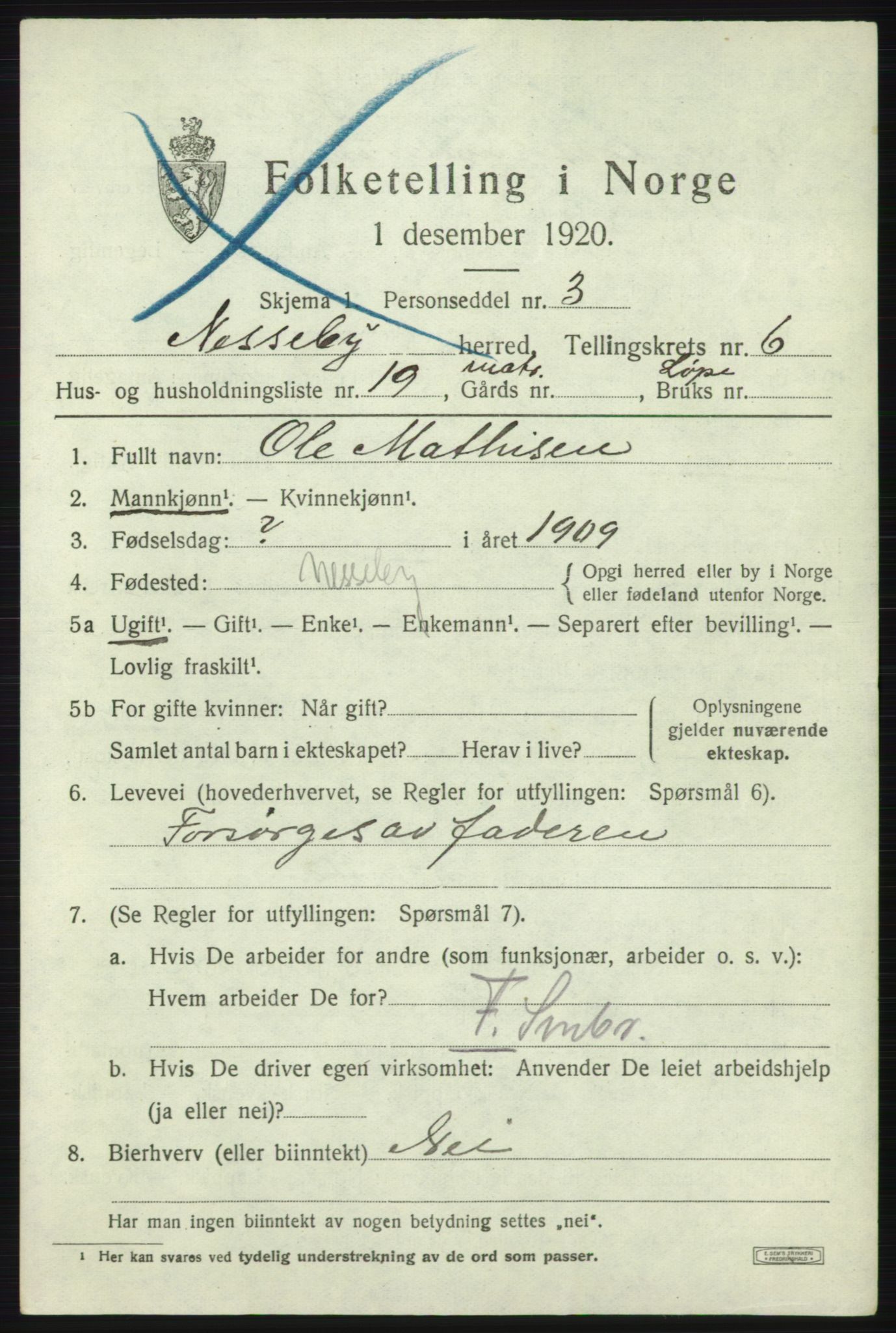 SATØ, 1920 census for Nesseby, 1920, p. 2626