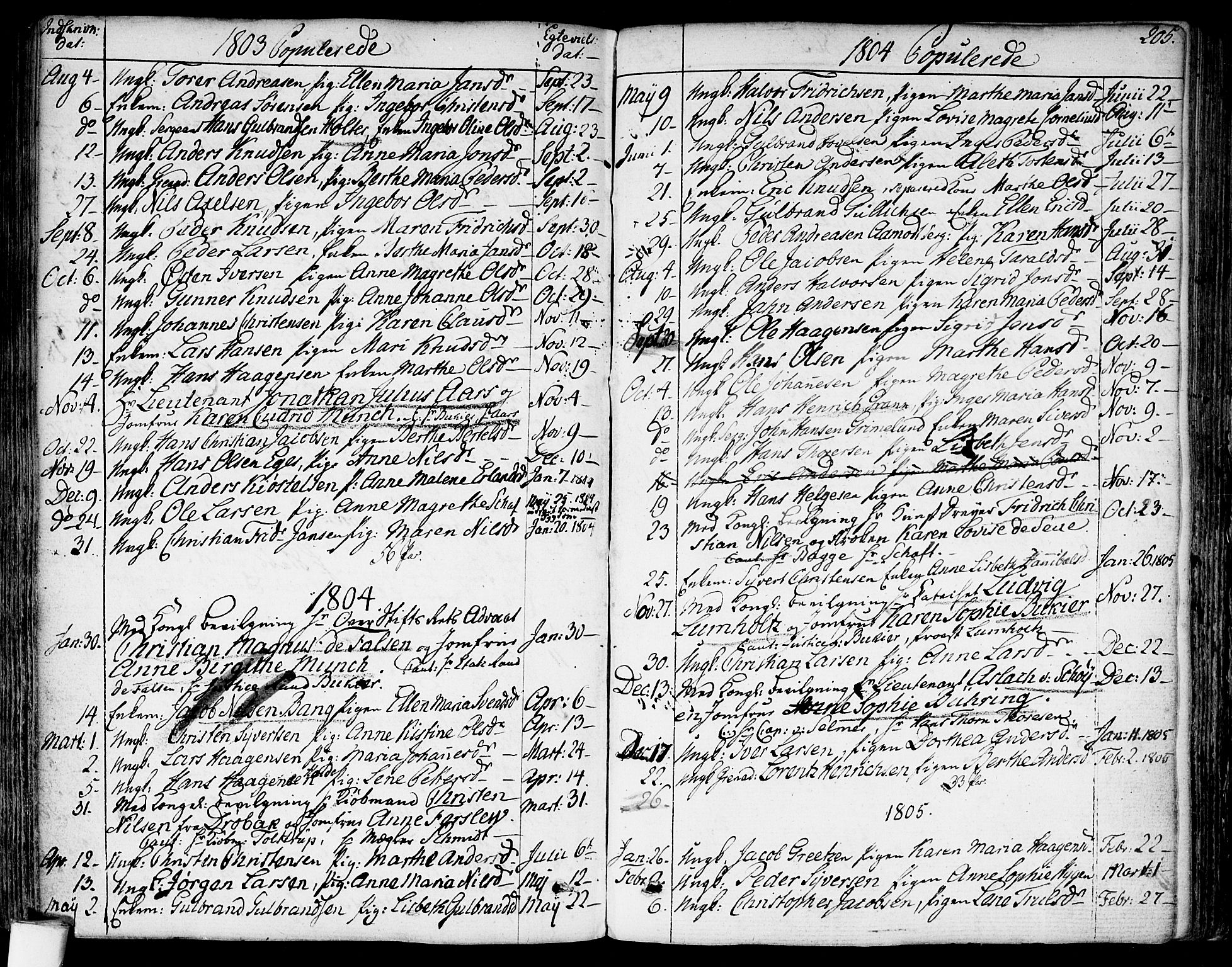 Garnisonsmenigheten Kirkebøker, SAO/A-10846/F/Fa/L0003: Parish register (official) no. 3, 1777-1809, p. 205