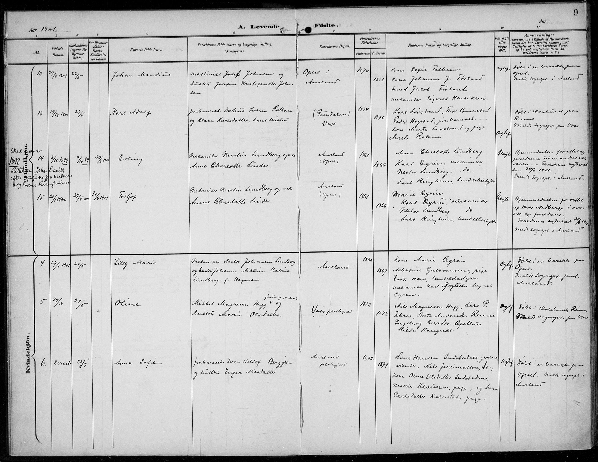 Parish register (official) no. A  1, 1900-1939, p. 9