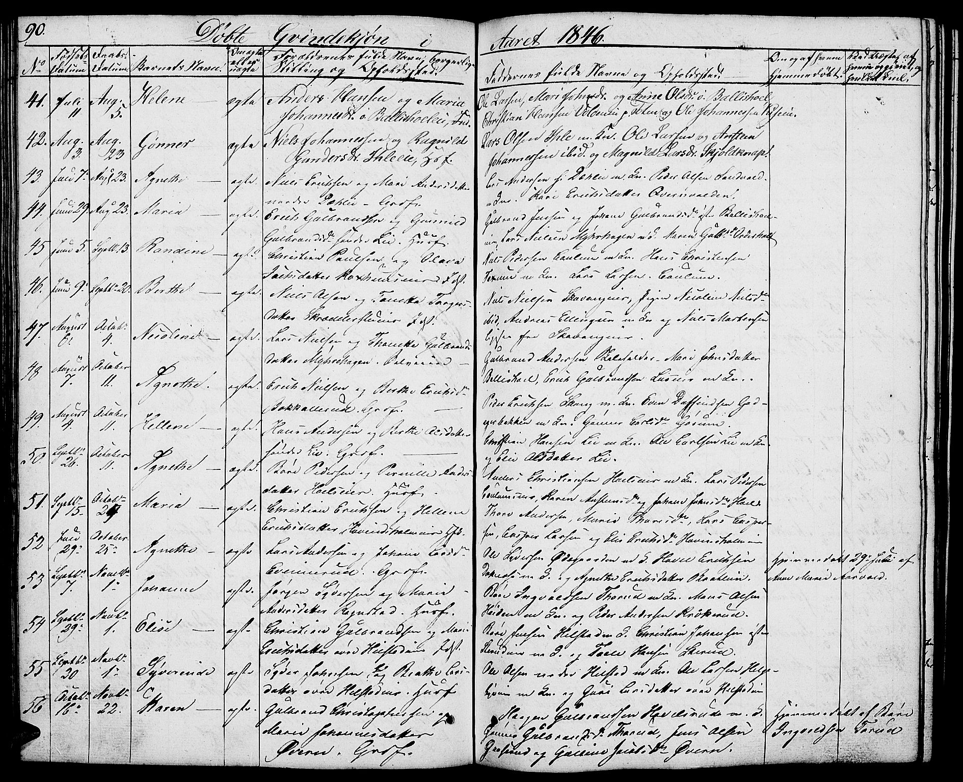 Nes prestekontor, Hedmark, AV/SAH-PREST-020/L/La/L0004: Parish register (copy) no. 4, 1832-1861, p. 90