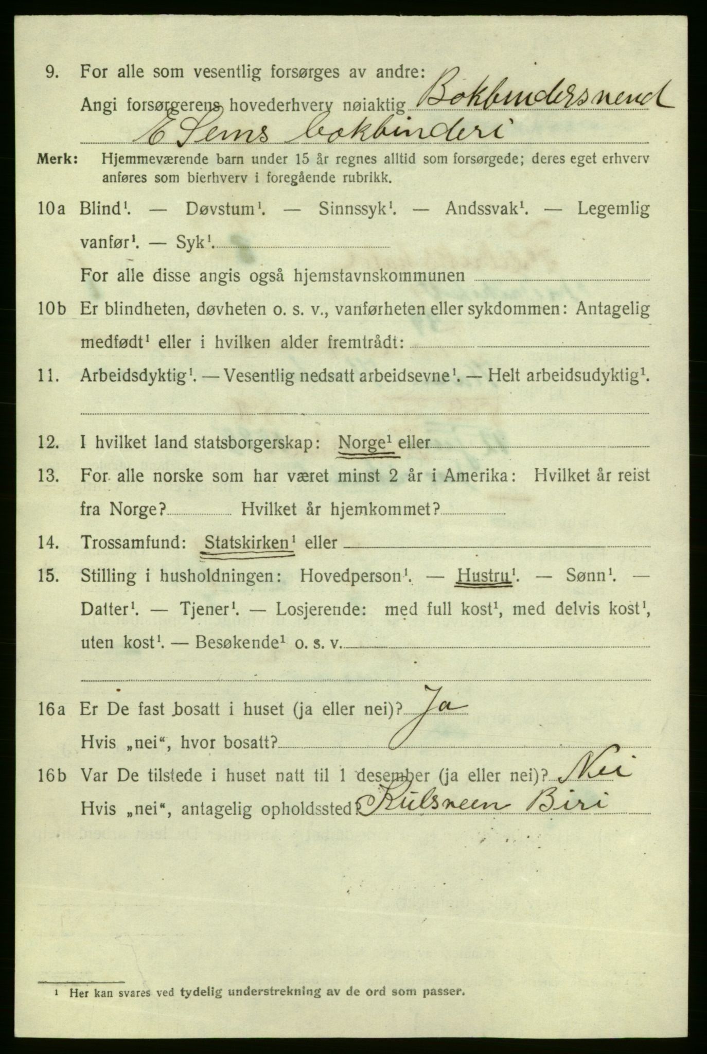 SAO, 1920 census for Fredrikshald, 1920, p. 8864