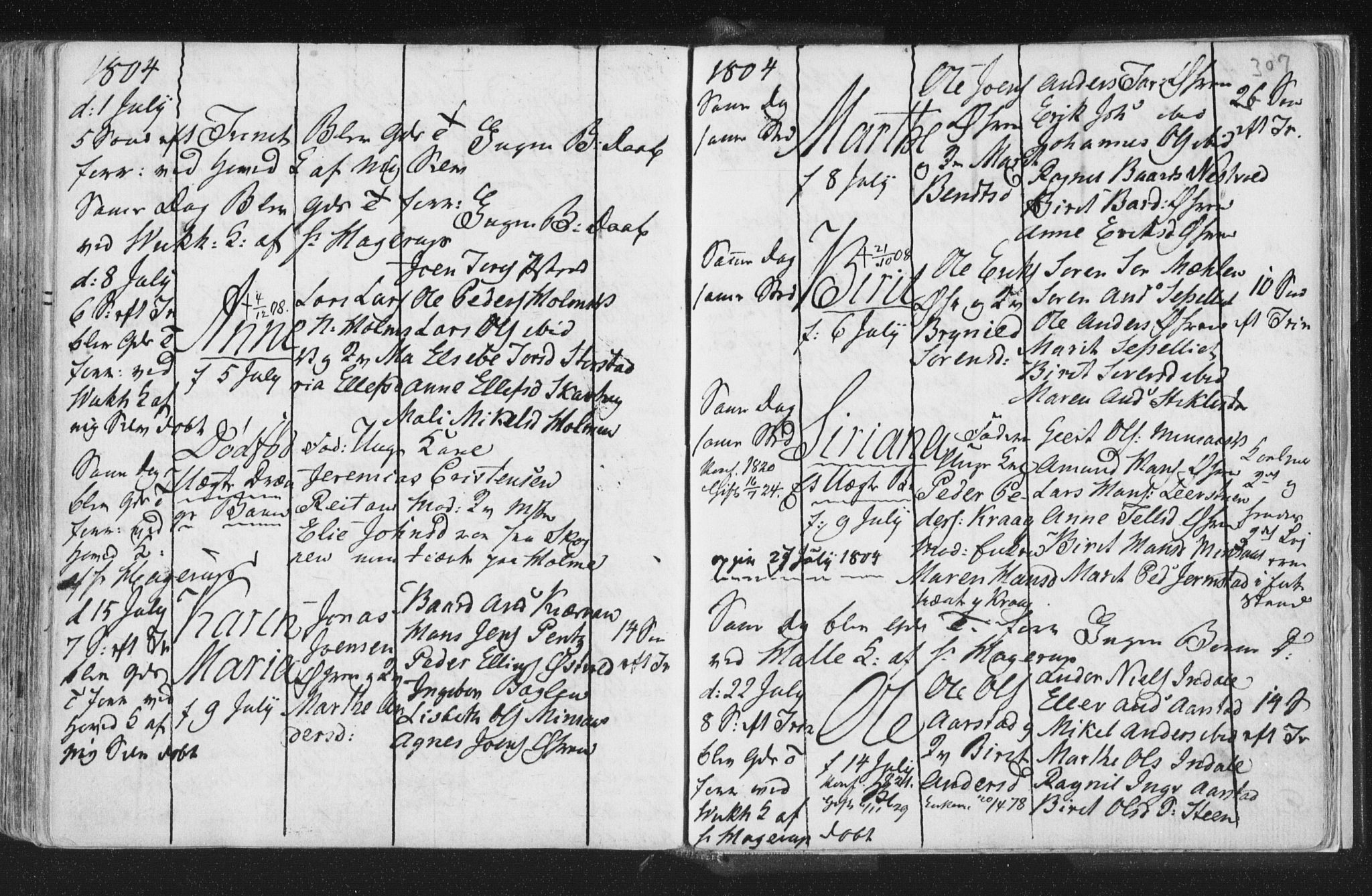 Ministerialprotokoller, klokkerbøker og fødselsregistre - Nord-Trøndelag, AV/SAT-A-1458/723/L0232: Parish register (official) no. 723A03, 1781-1804, p. 307