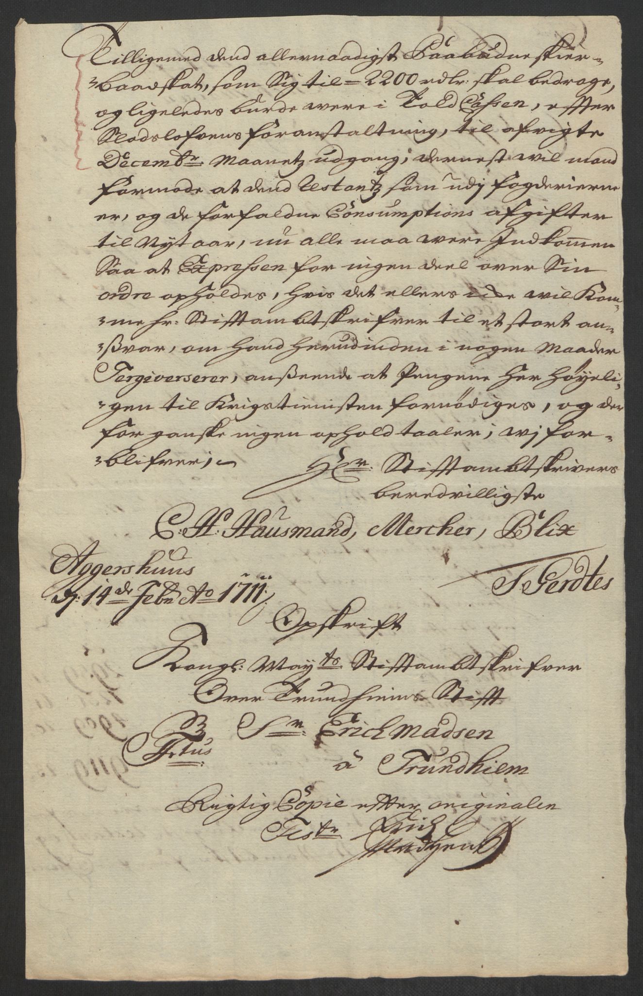 Rentekammeret inntil 1814, Reviderte regnskaper, Byregnskaper, RA/EA-4066/R/Rs/L0507: [S3] Kontribusjonsregnskap, 1699-1711, p. 454