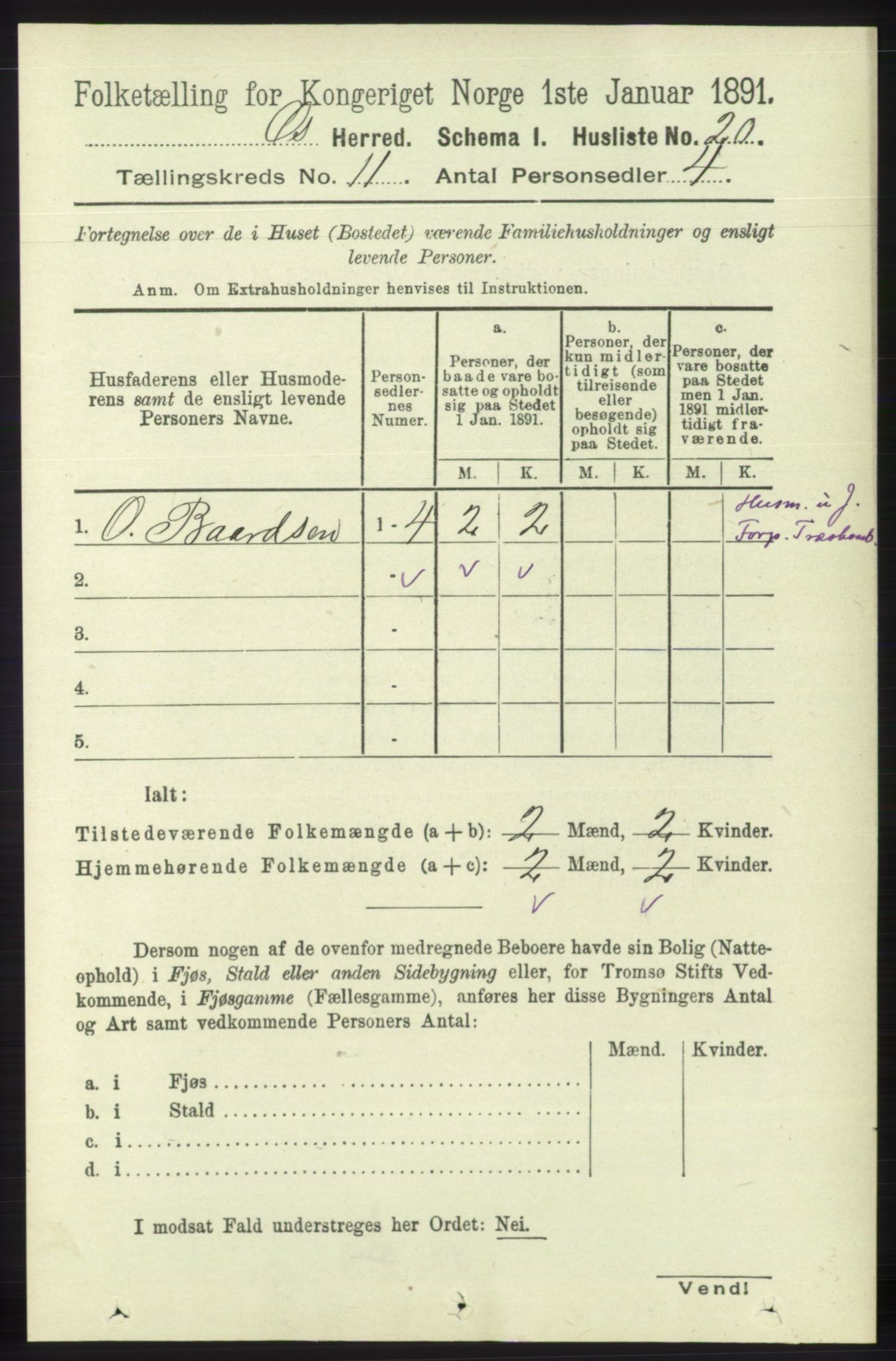 RA, 1891 census for 1243 Os, 1891, p. 2566