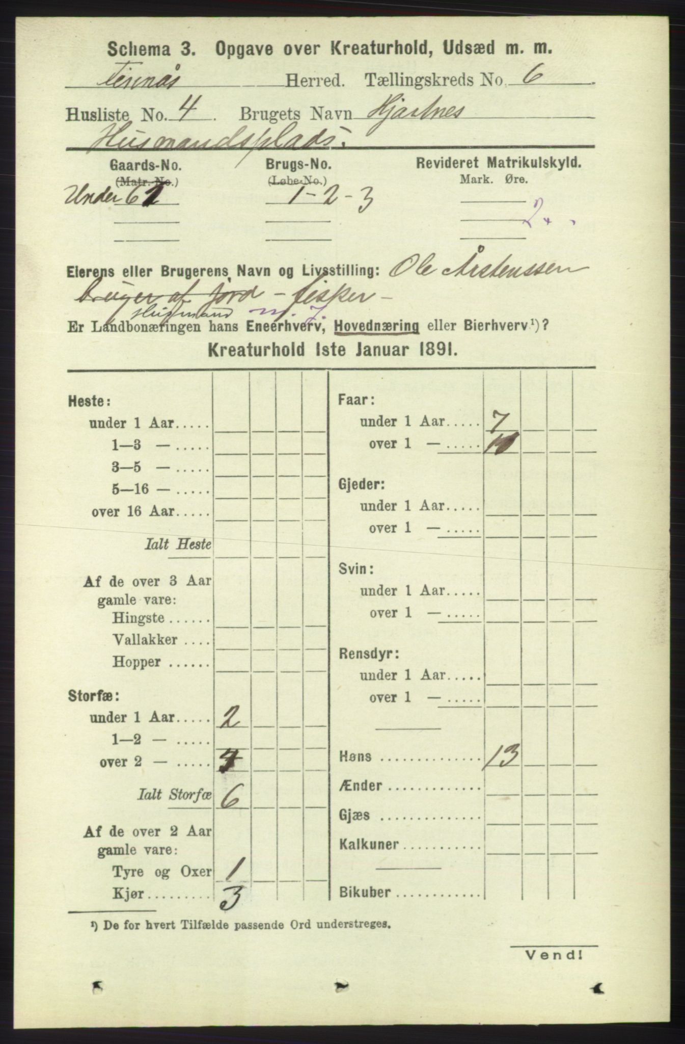 RA, 1891 census for 1218 Finnås, 1891, p. 6630