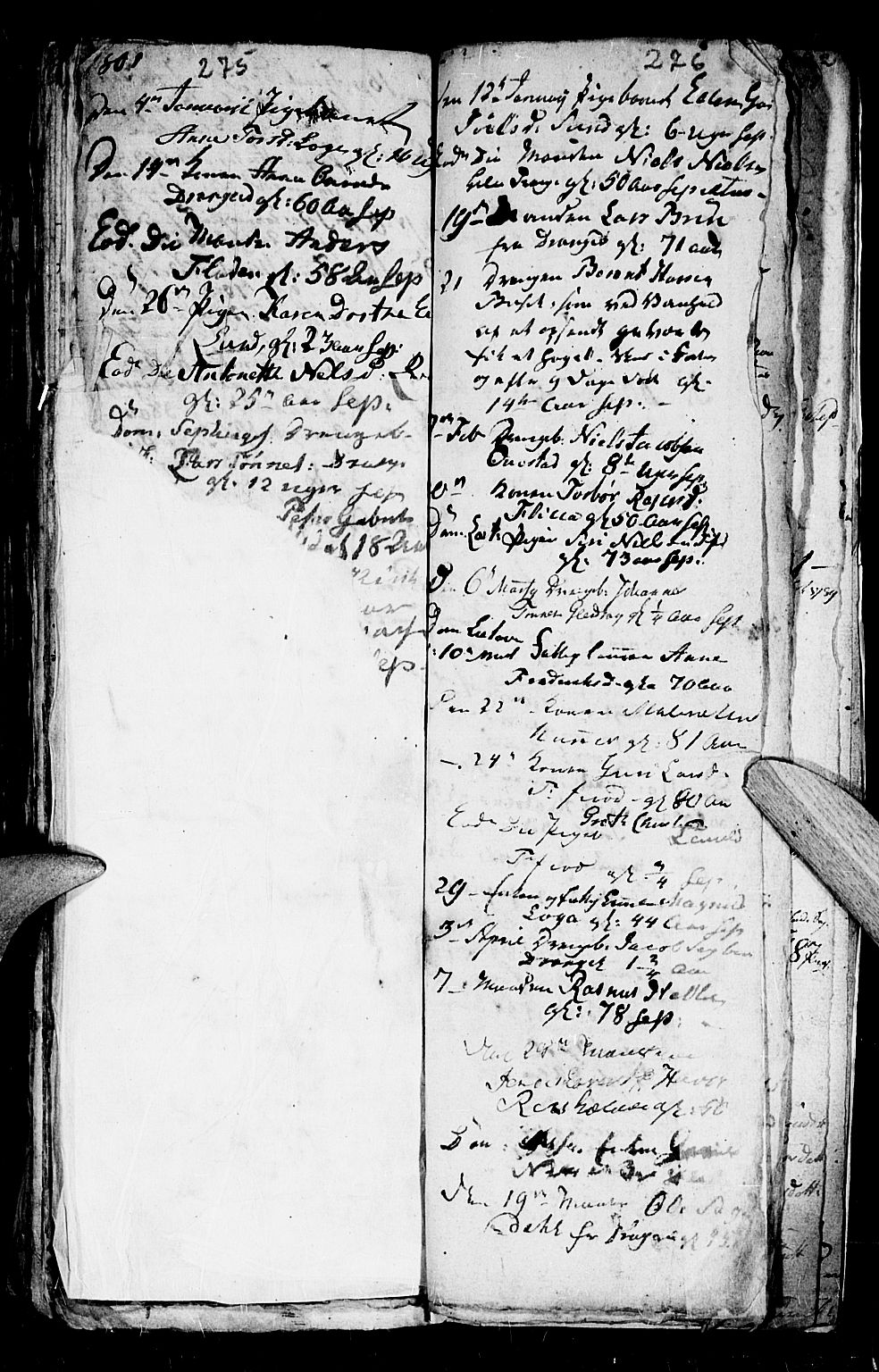 Flekkefjord sokneprestkontor, SAK/1111-0012/F/Fa/Fac/L0001: Parish register (official) no. A 1, 1773-1806, p. 275-276