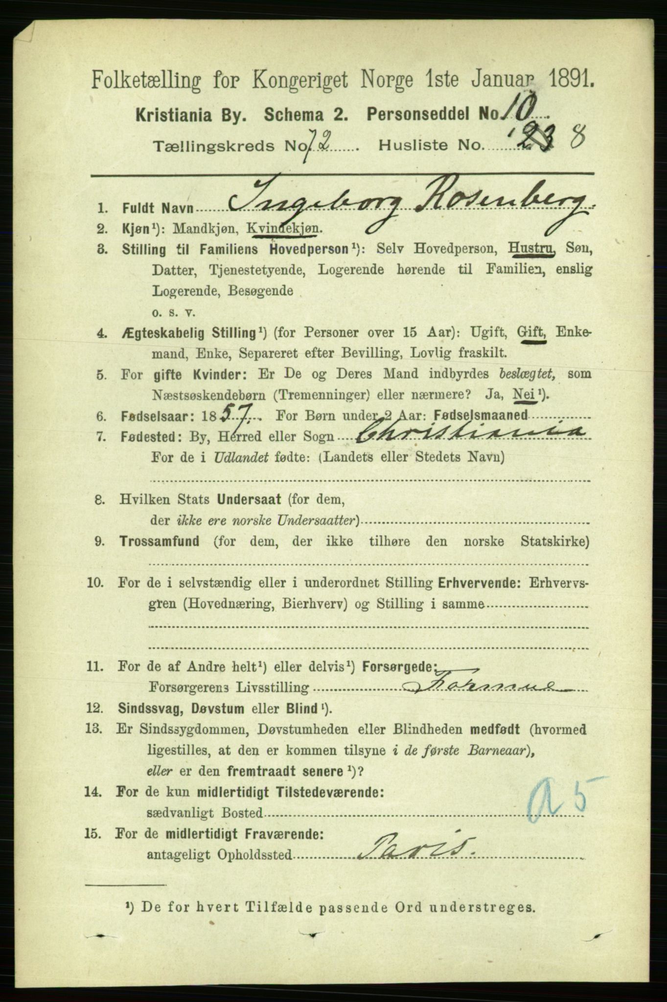 RA, 1891 census for 0301 Kristiania, 1891, p. 39320