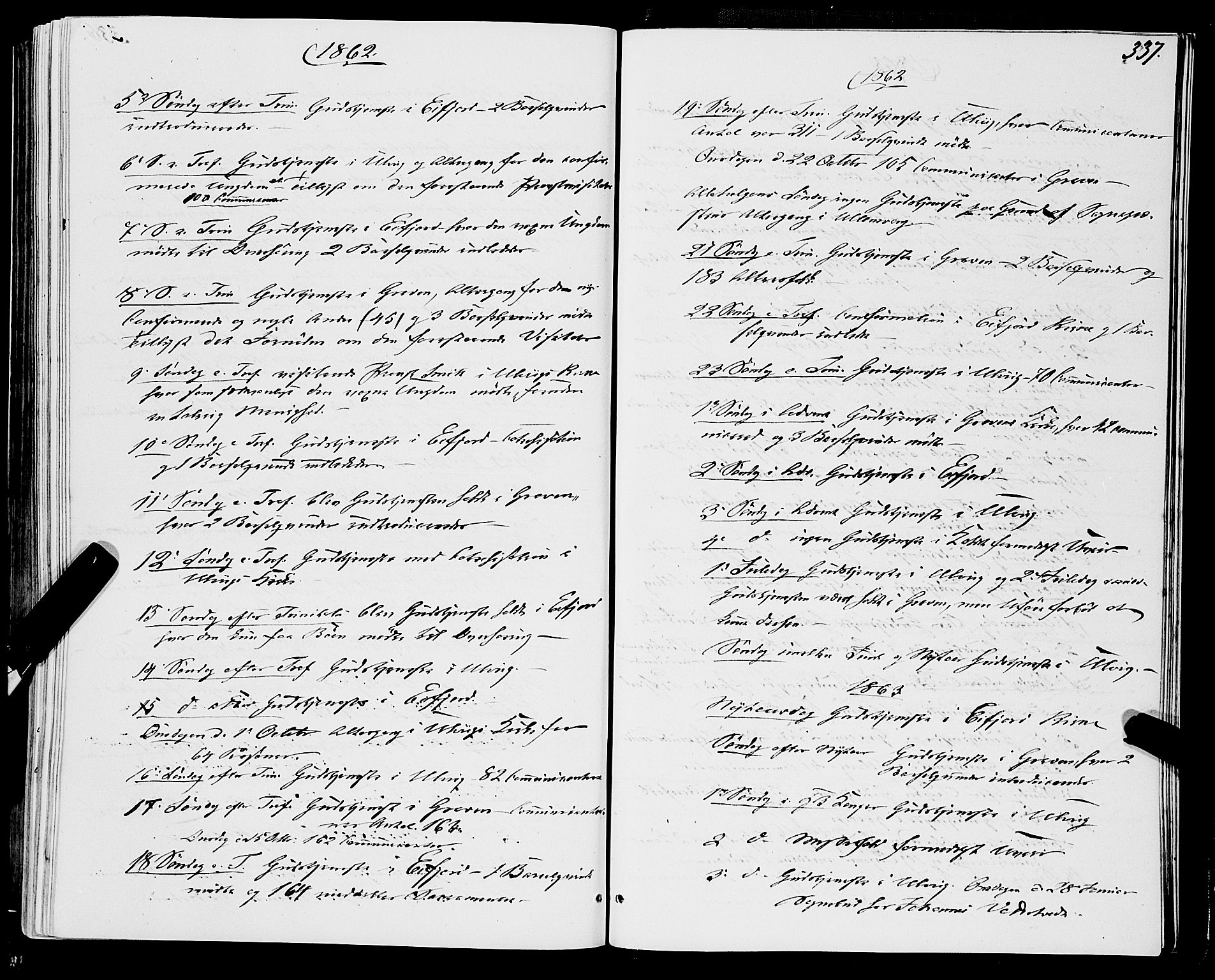 Ulvik sokneprestembete, SAB/A-78801/H/Haa: Parish register (official) no. A 13, 1853-1863, p. 337
