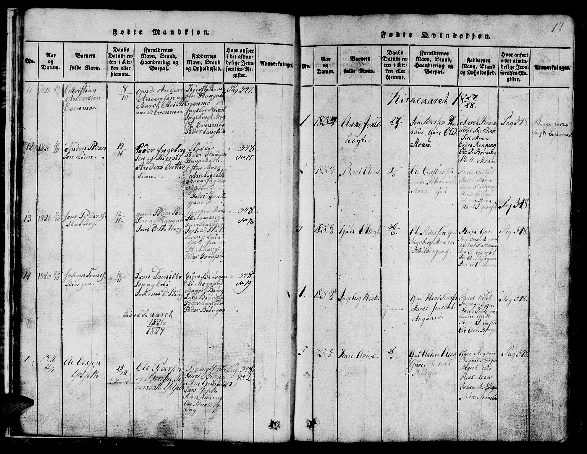 Ministerialprotokoller, klokkerbøker og fødselsregistre - Sør-Trøndelag, SAT/A-1456/685/L0976: Parish register (copy) no. 685C01, 1817-1878, p. 17