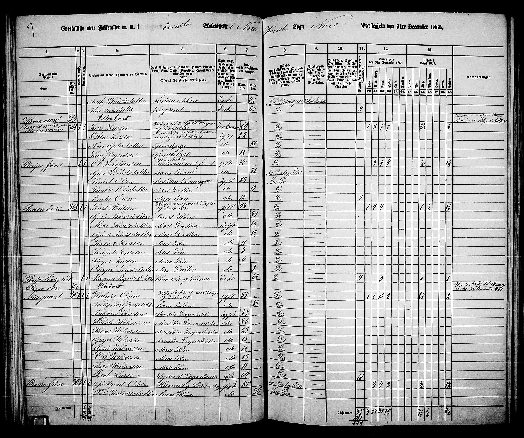 RA, 1865 census for Nore, 1865, p. 76