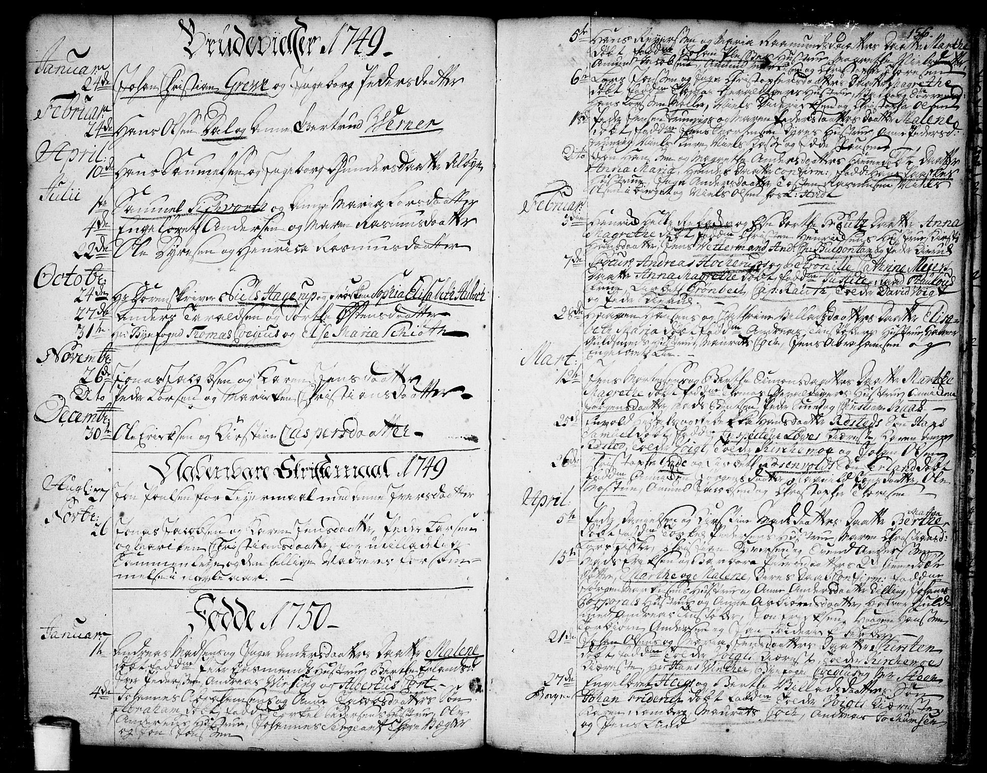Moss prestekontor Kirkebøker, SAO/A-2003/F/Fa/L0001: Parish register (official) no. I 1, 1725-1752, p. 156