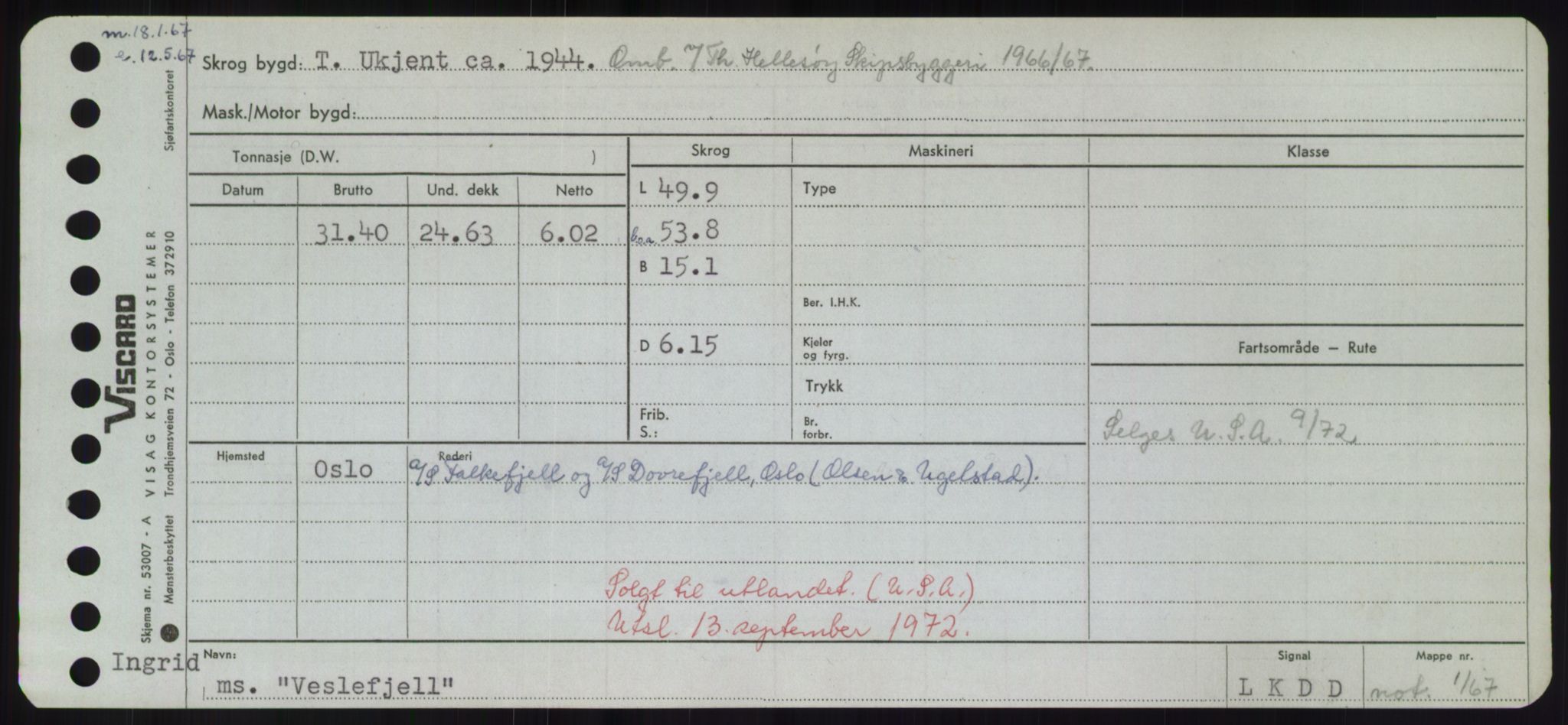 Sjøfartsdirektoratet med forløpere, Skipsmålingen, RA/S-1627/H/Hd/L0040: Fartøy, U-Ve, p. 543